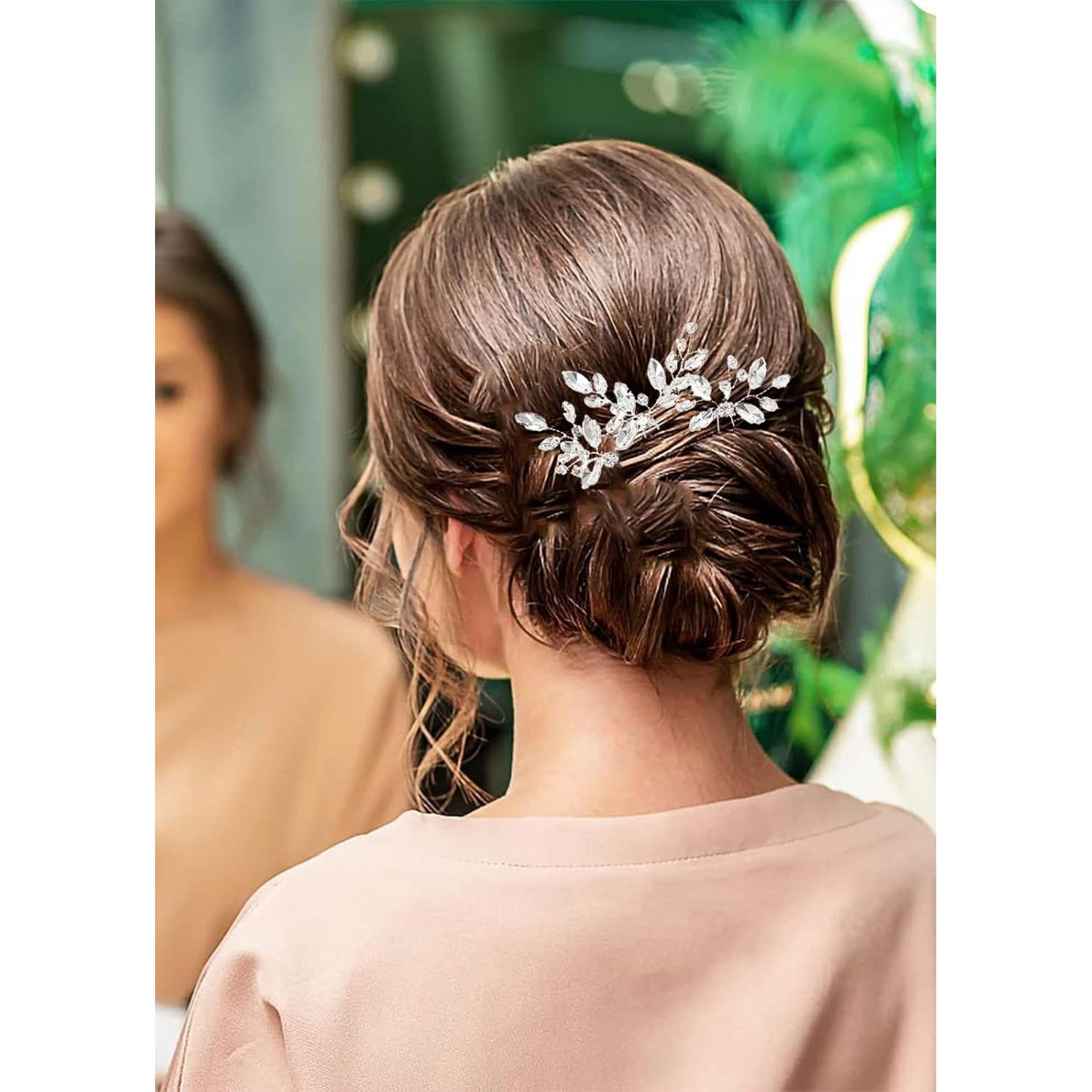 Set de Horquillas para Novias AUNEAL - 12 Piezas Plata