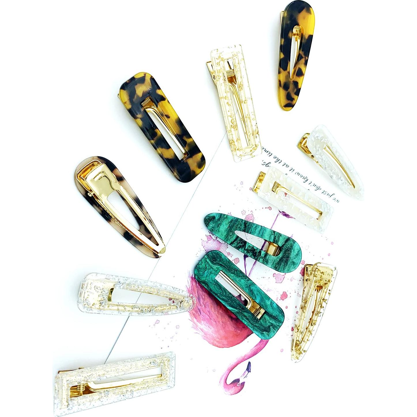 Juego de 12 Clips para el Cabello Doromy Resina Acrílica