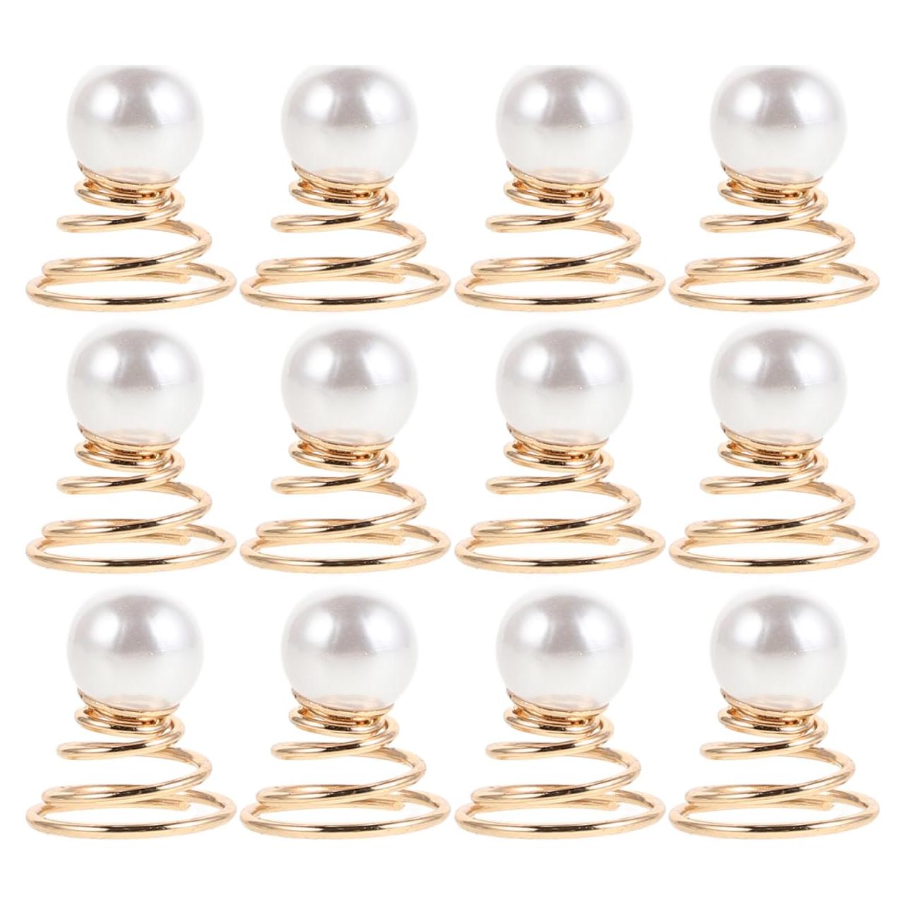 Horquillas Decorativas de Perlas Luxshiny - 12 Piezas Espiral