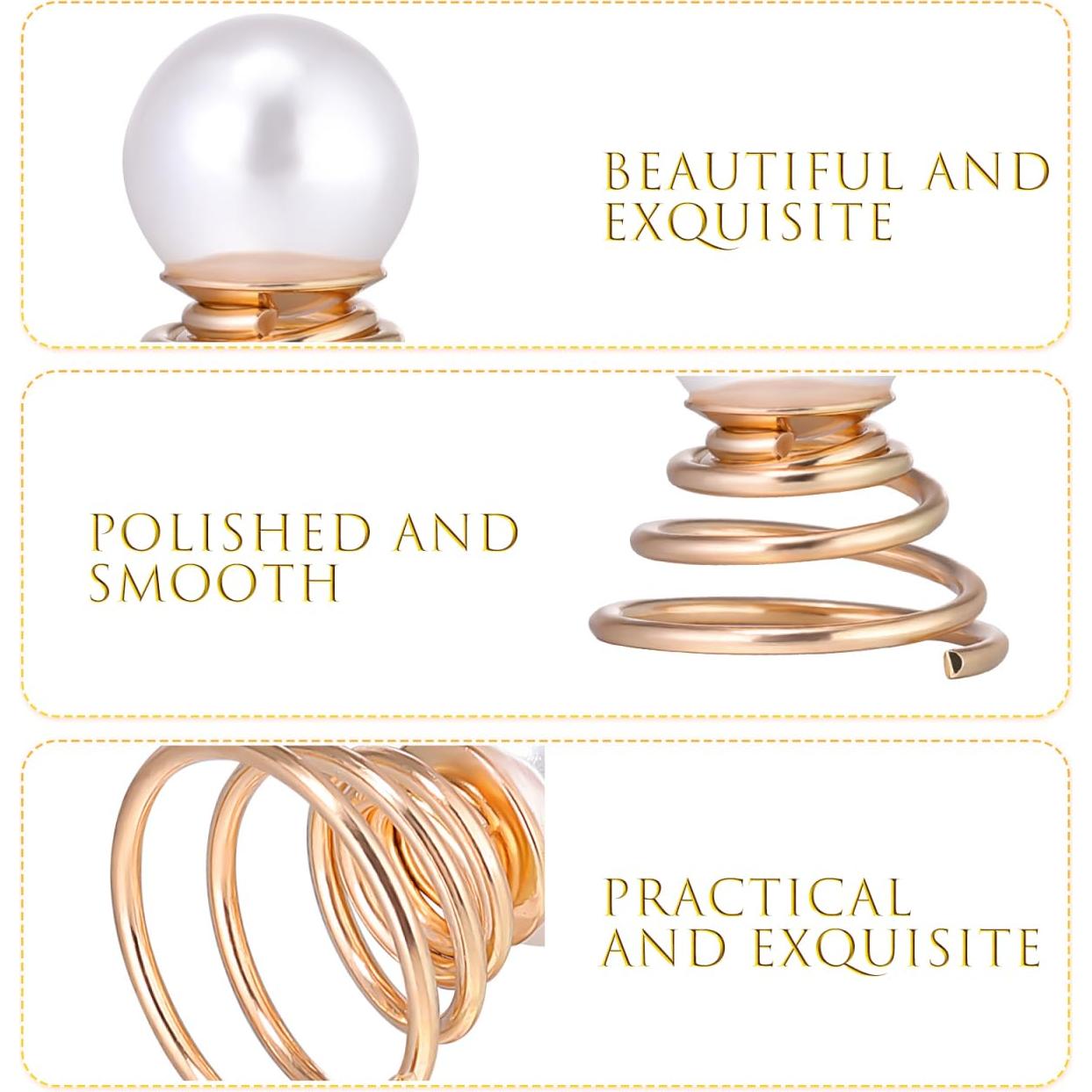 Horquillas Decorativas de Perlas Luxshiny - 12 Piezas Espiral