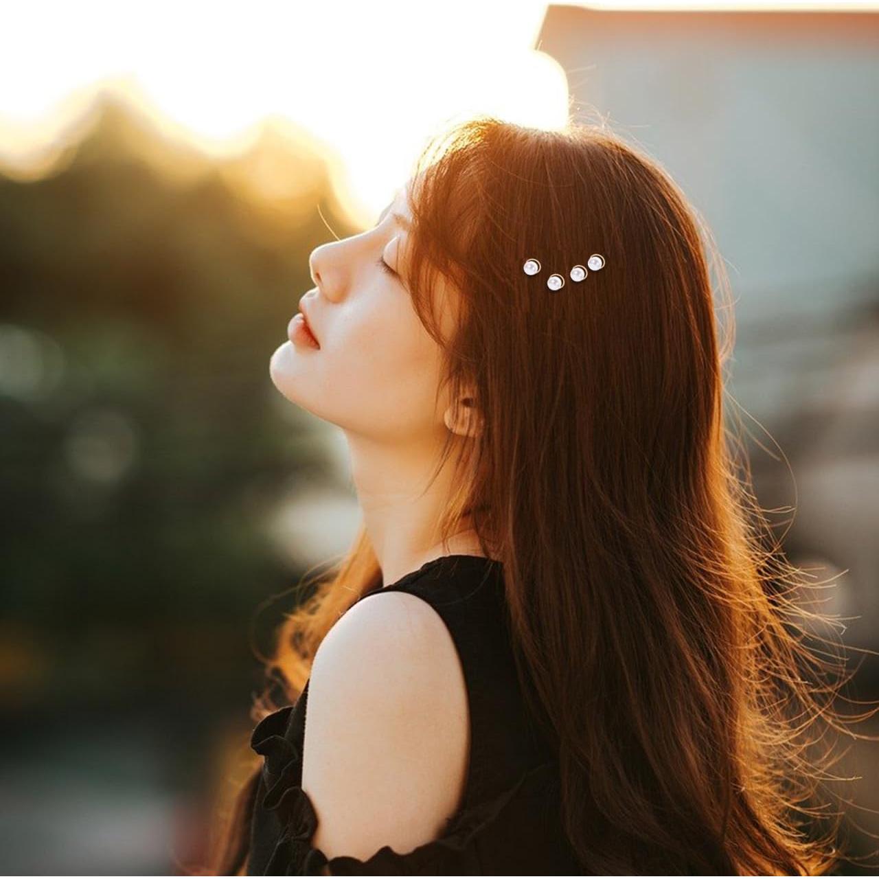 Horquillas Decorativas de Perlas Luxshiny - 12 Piezas Espiral