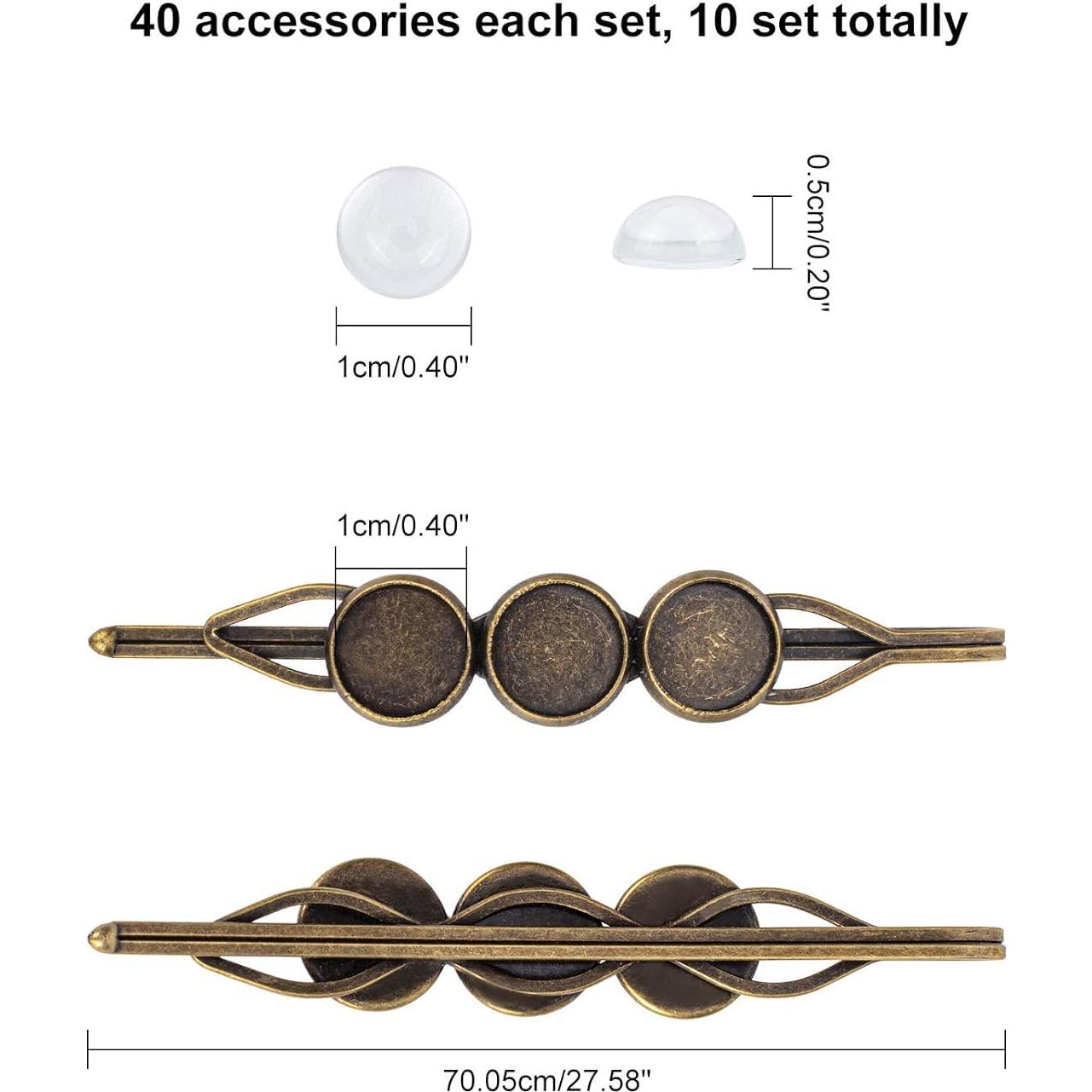 Kit de Clips para el Cabello PH PandaHall - 10 Pasadores con Cabujones de Vidrio 10mm