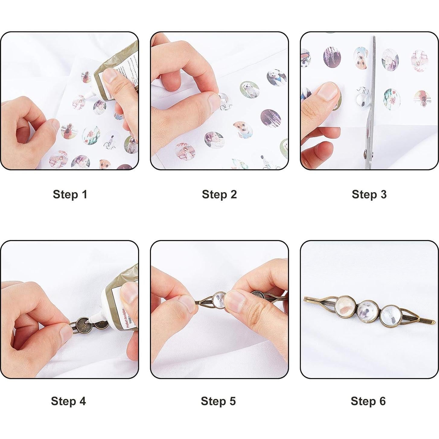 Kit de Clips para el Cabello PH PandaHall - 10 Pasadores con Cabujones de Vidrio 10mm