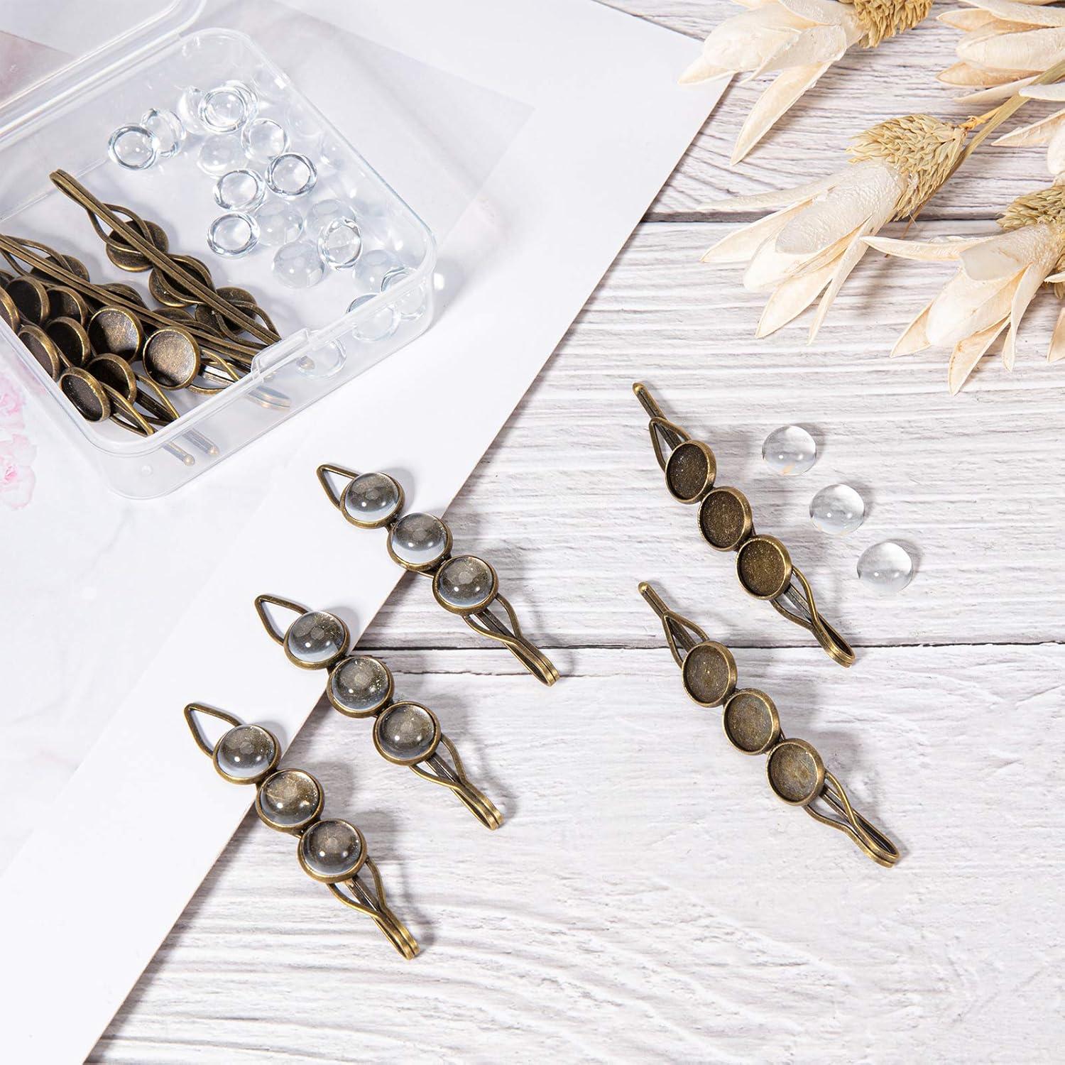 Kit de Clips para el Cabello PH PandaHall - 10 Pasadores con Cabujones de Vidrio 10mm