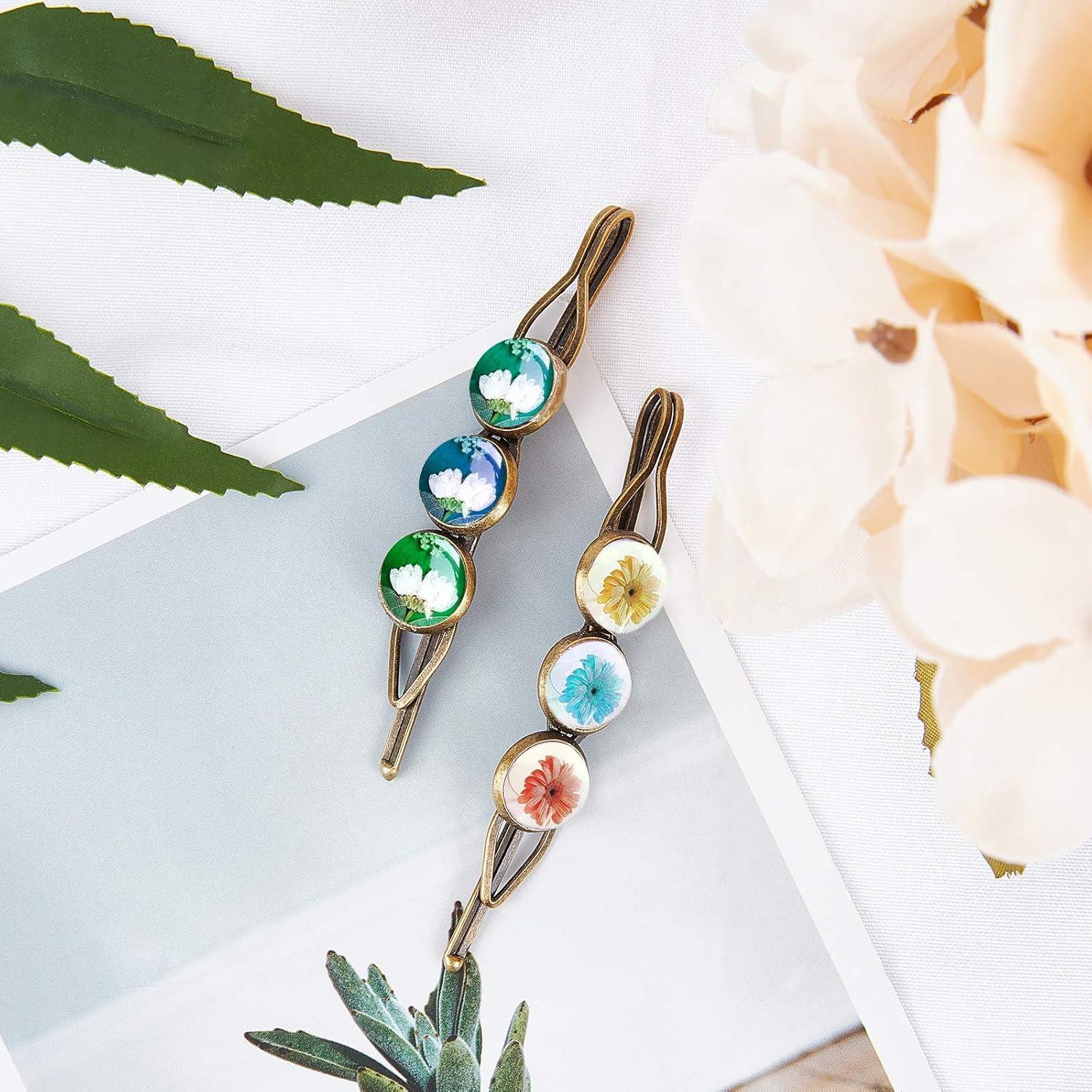 Kit de Clips para el Cabello PH PandaHall - 10 Pasadores con Cabujones de Vidrio 10mm