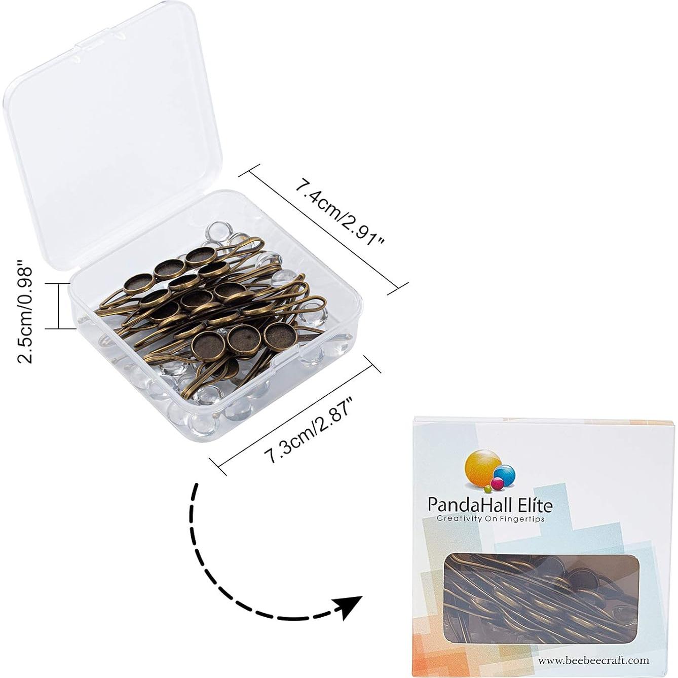 Kit de Clips para el Cabello PH PandaHall - 10 Pasadores con Cabujones de Vidrio 10mm