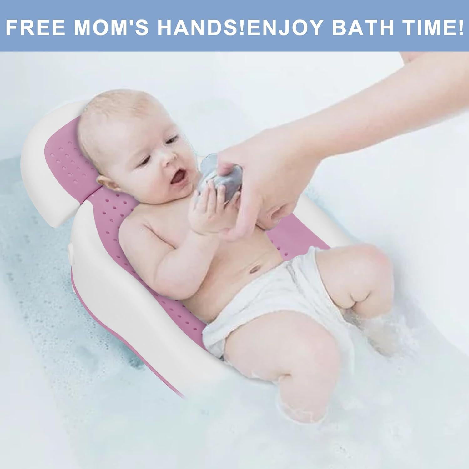 Soporte de Baño para Bebés Wddbb Rosa con Termómetro Ajustable