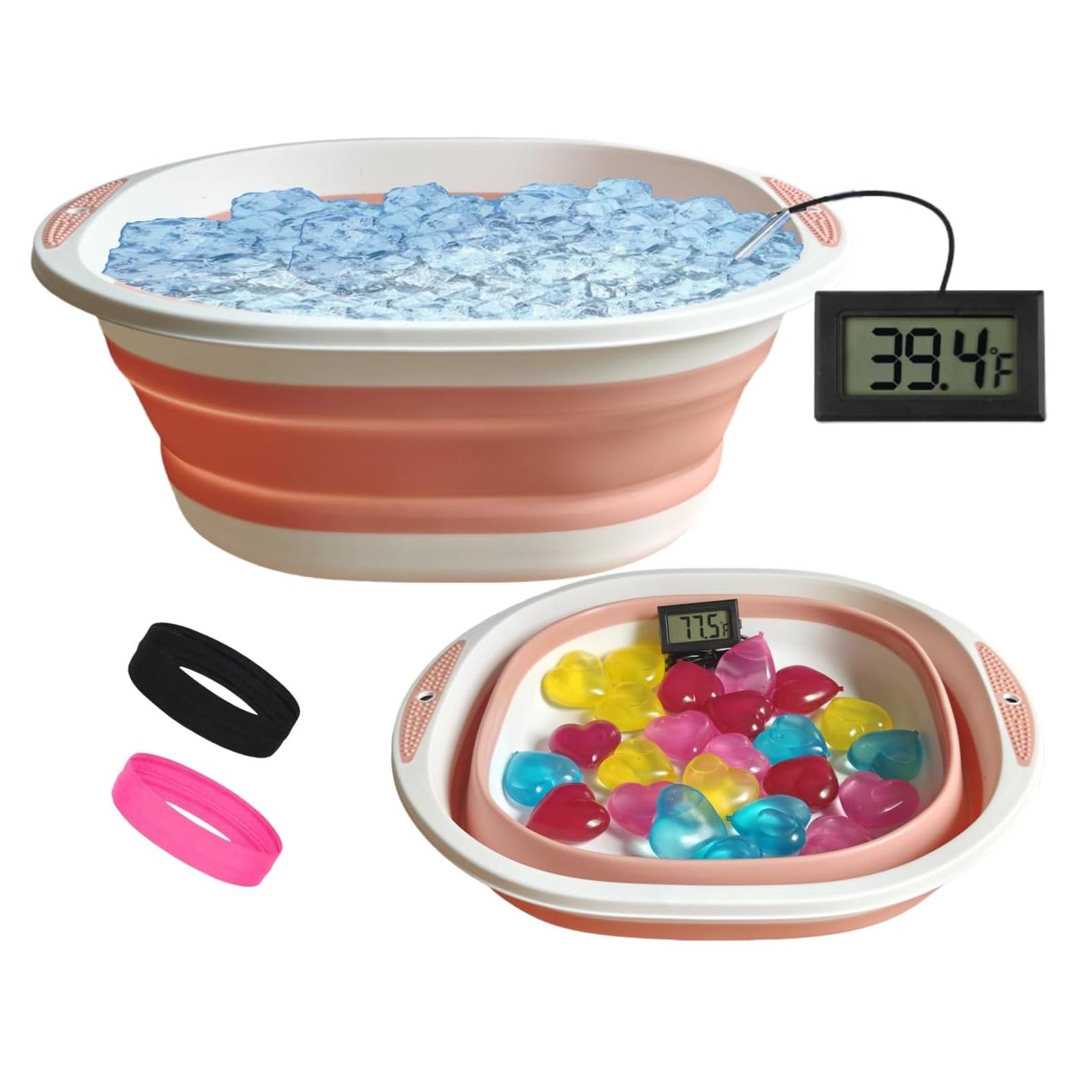 Tazón de Inmersión Fría Facial ianjetty Rosa Claro 28x11x30.5cm