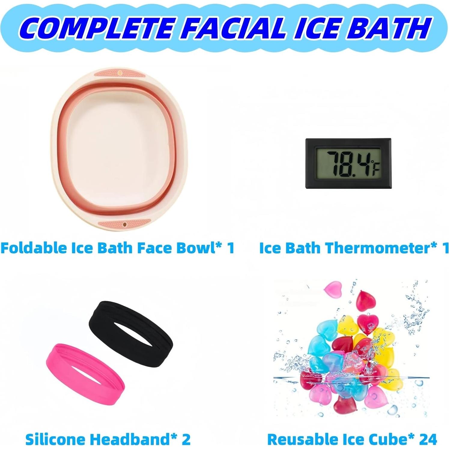 Tazón de Inmersión Fría Facial ianjetty Rosa Claro 28x11x30.5cm