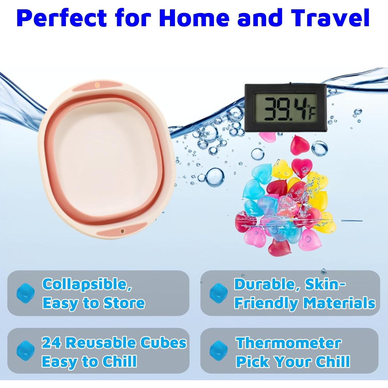 Tazón de Inmersión Fría Facial ianjetty Rosa Claro 28x11x30.5cm