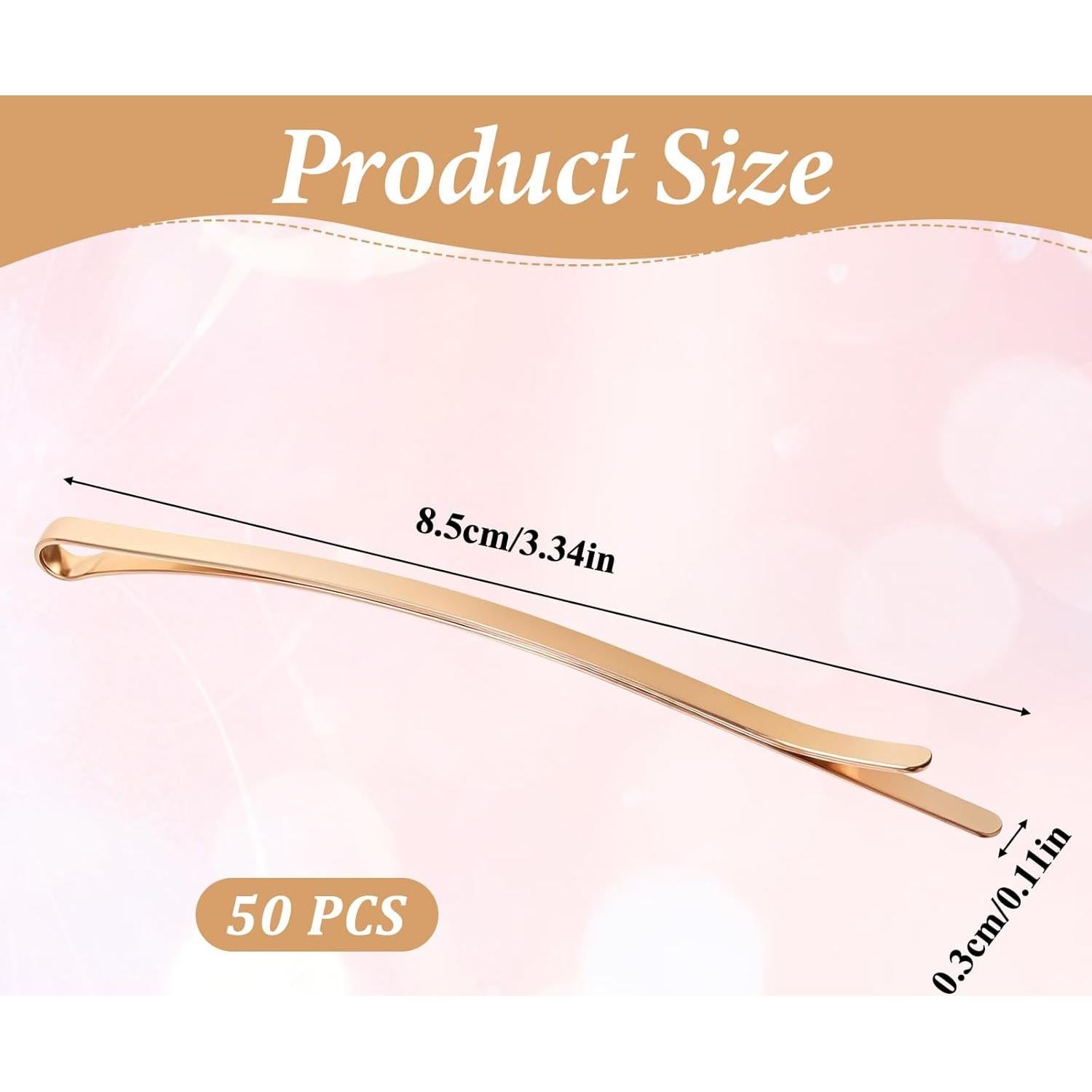 50 Horquillas Jumbo Doradas Xthrotsenk 21.3 cm Antideslizantes