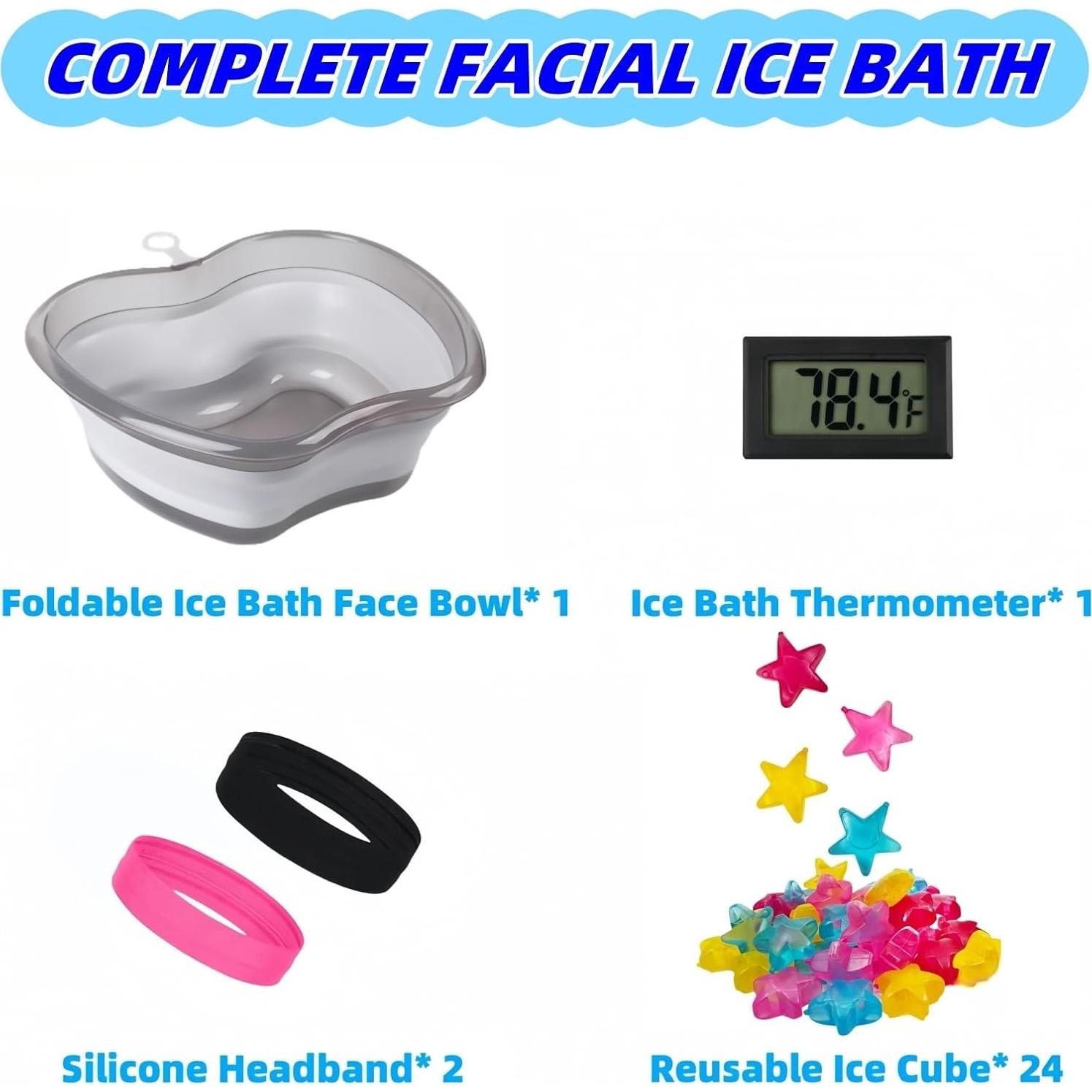 Tazón de Inmersión Facial Portátil Anjetty con Termómetro y Diademas