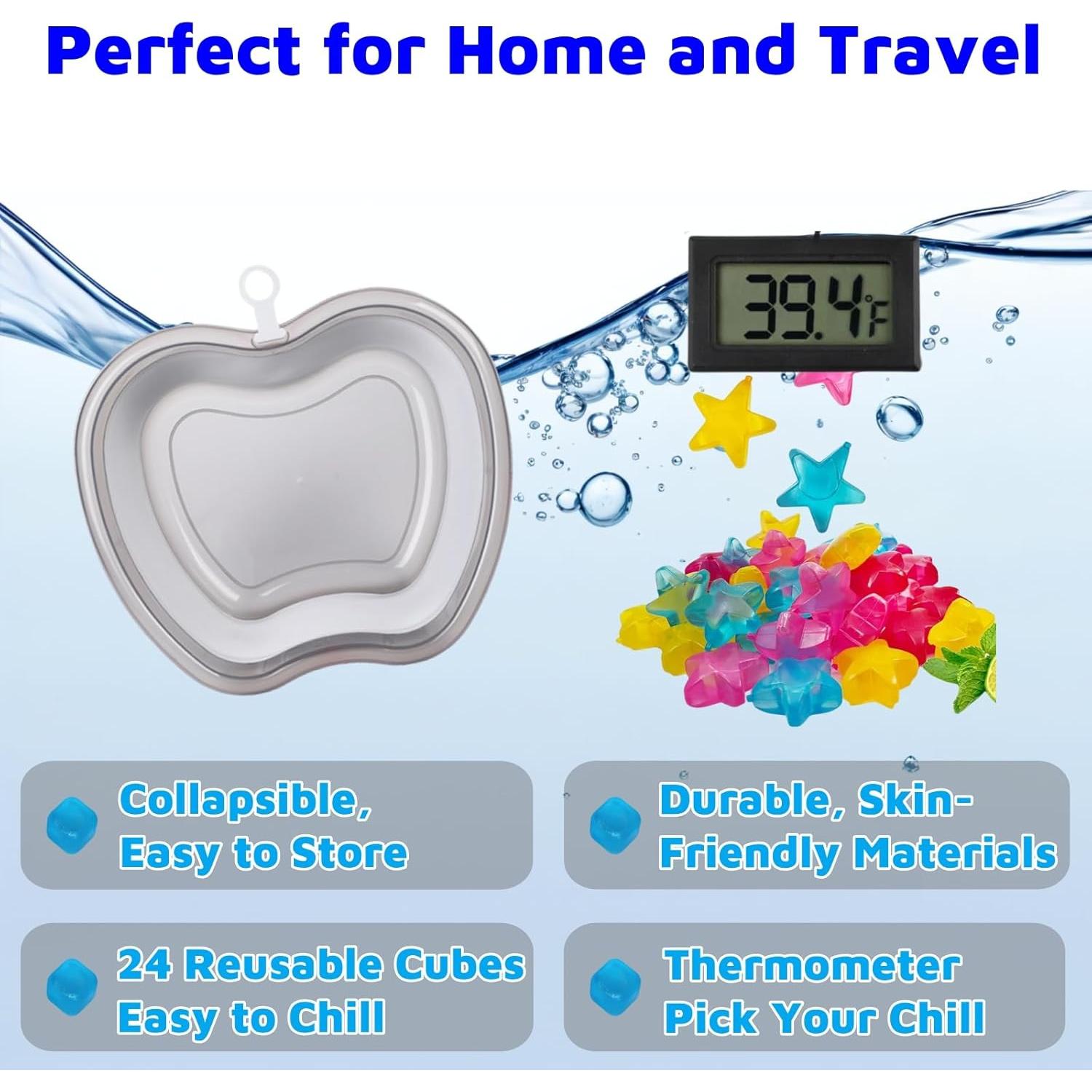 Tazón de Inmersión Facial Portátil Anjetty con Termómetro y Diademas