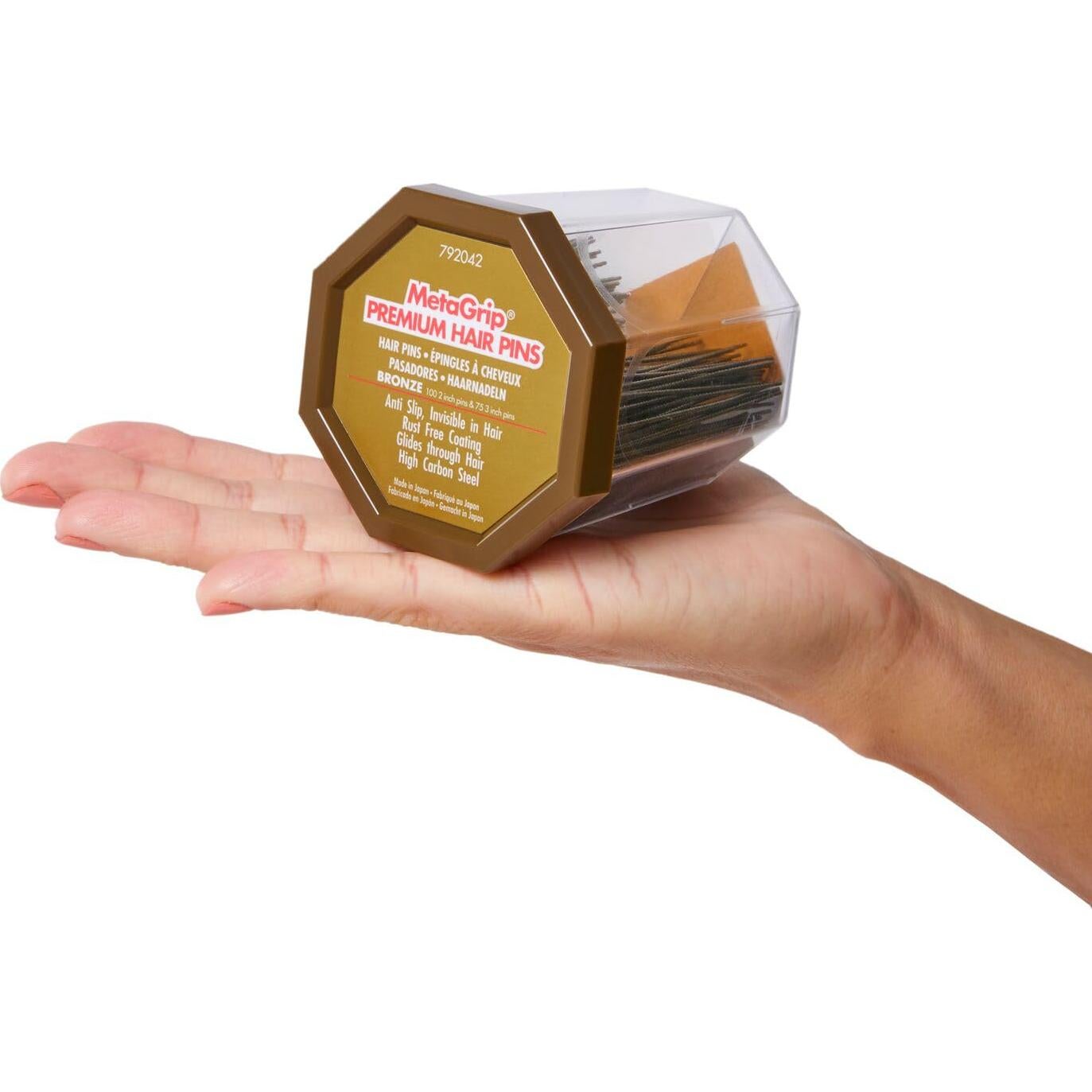 Pinzas para Cabello MetaGrip Premium Bronce 175 Unidades