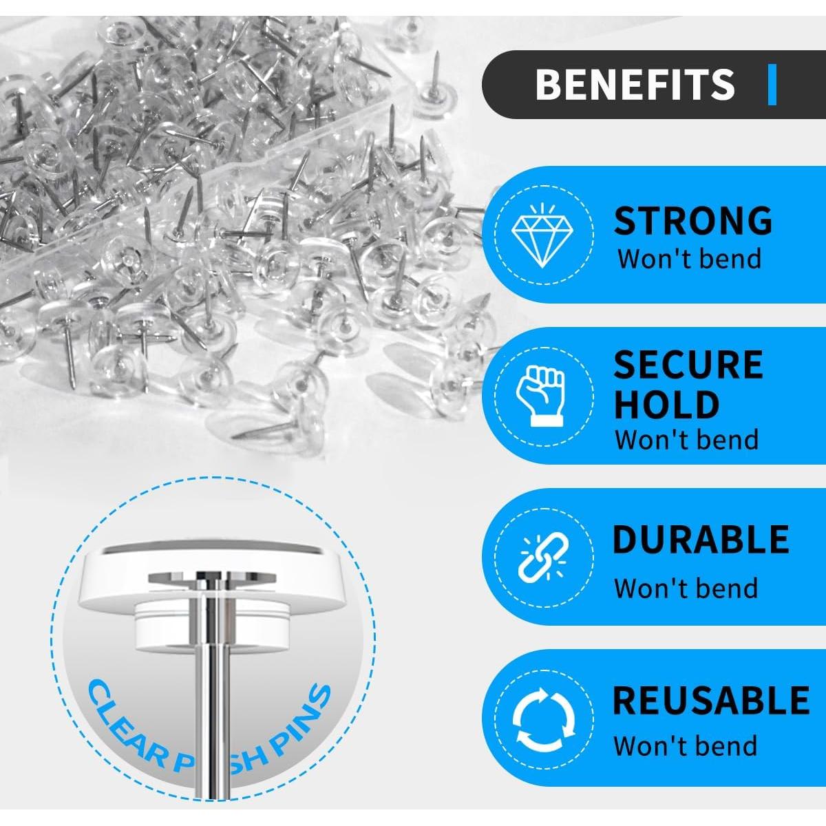 150 Clavos Transparentes para Tableros de Anuncios - GZD002