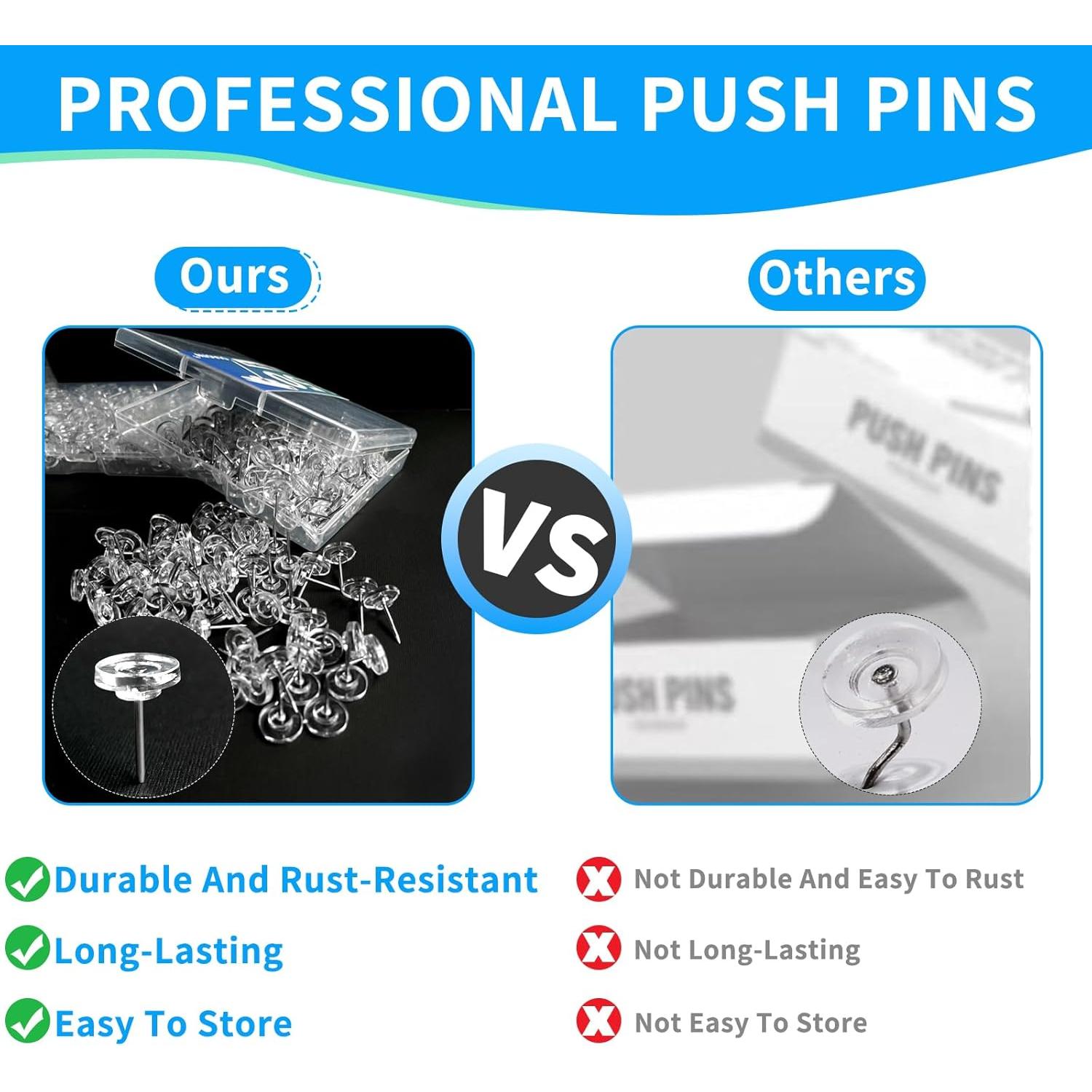 150 Clavos Transparentes para Tableros de Anuncios - GZD002