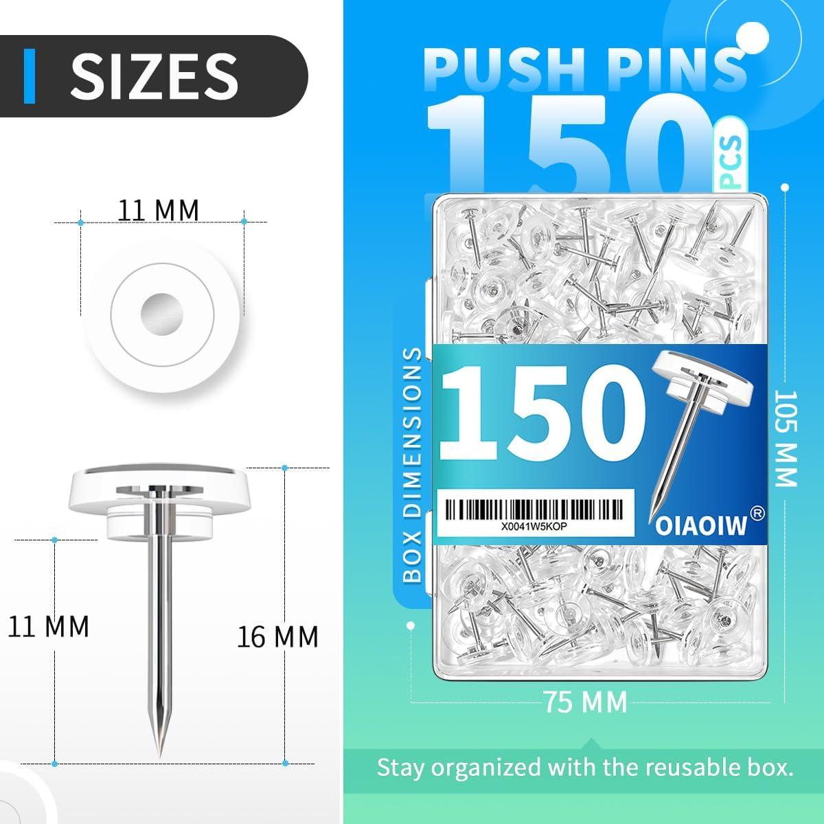 150 Clavos Transparentes para Tableros de Anuncios - GZD002