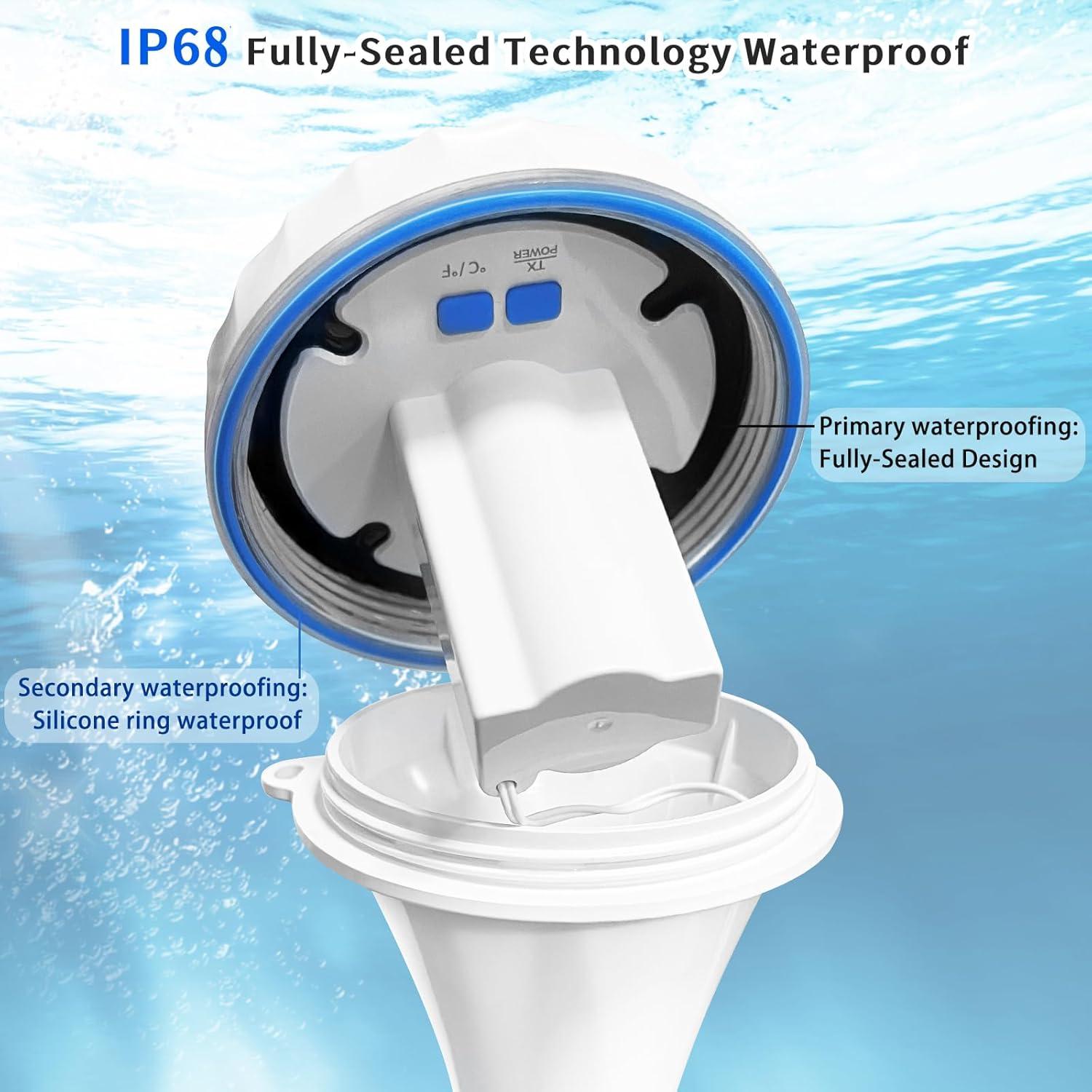 Termómetro Inalámbrico para Piscina Digitten 2025 IP68 con Pantalla Grande