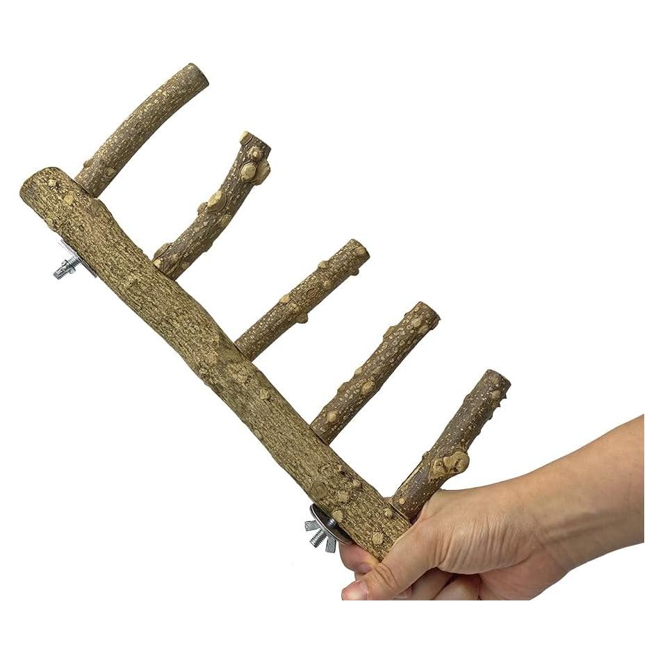 Escalera de Madera Natural para Periquitos Juguete 25cm