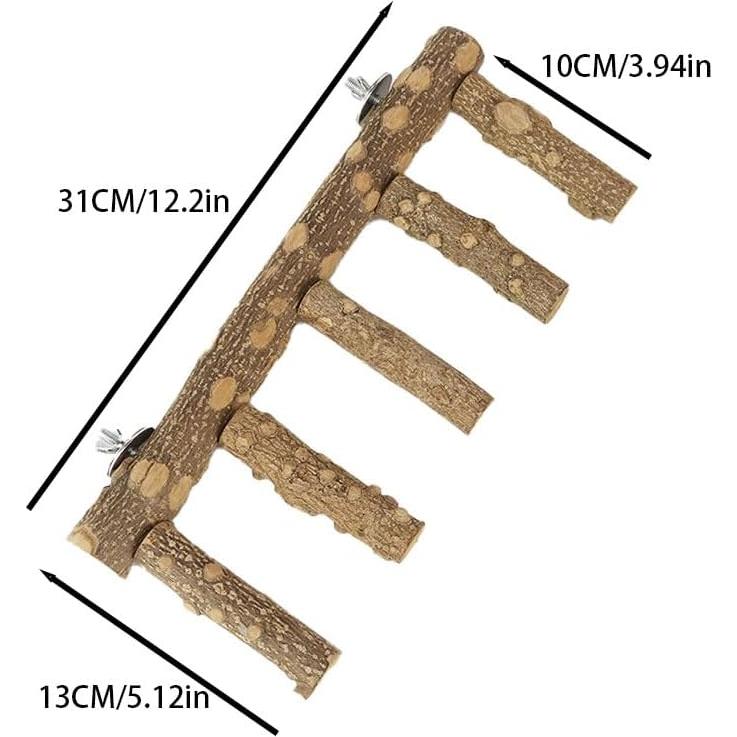 Escalera de Madera Natural para Periquitos Juguete 25cm