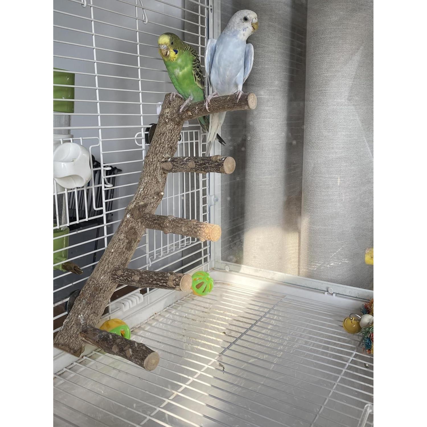 Escalera de Madera Natural para Periquitos Juguete 25cm