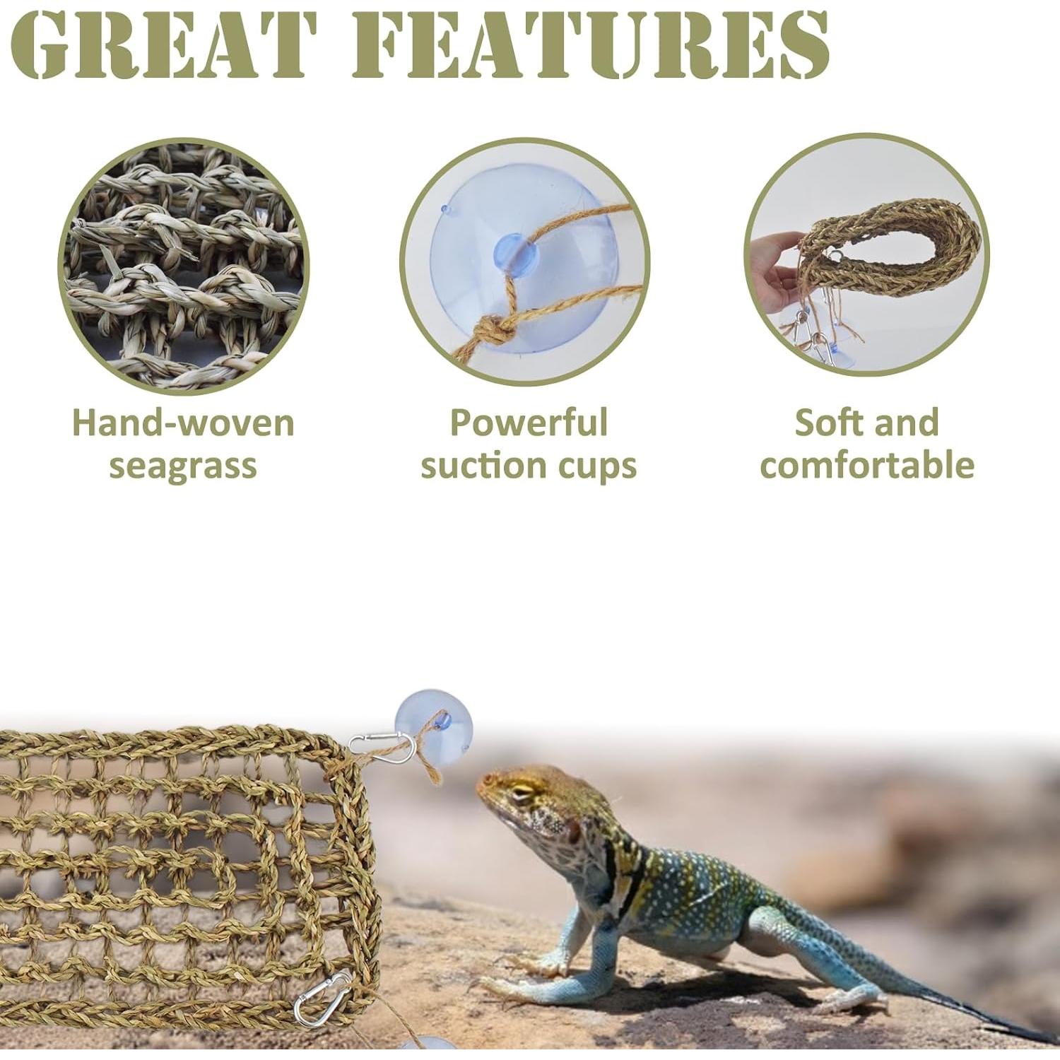 Hamaca de Hierba Marina 40x17cm para Reptiles y Aves Cdipesp