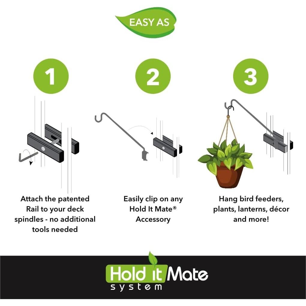 Kit de Ganchos Multiusos Hold It Mate para Barandillas - 15 kg