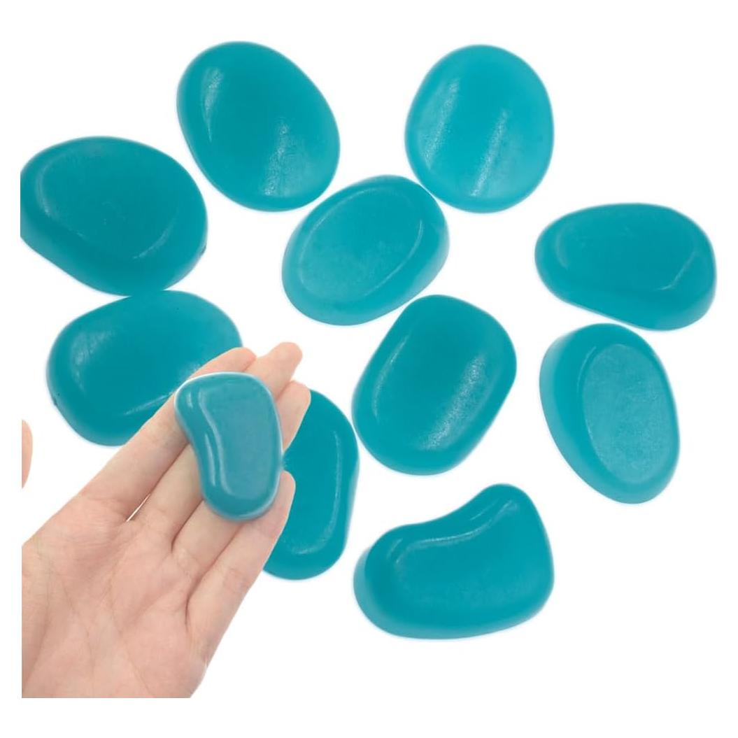 Piedras Brillantes Decorativas QTTLLI 10Pcs 4.5cm Azul Claro