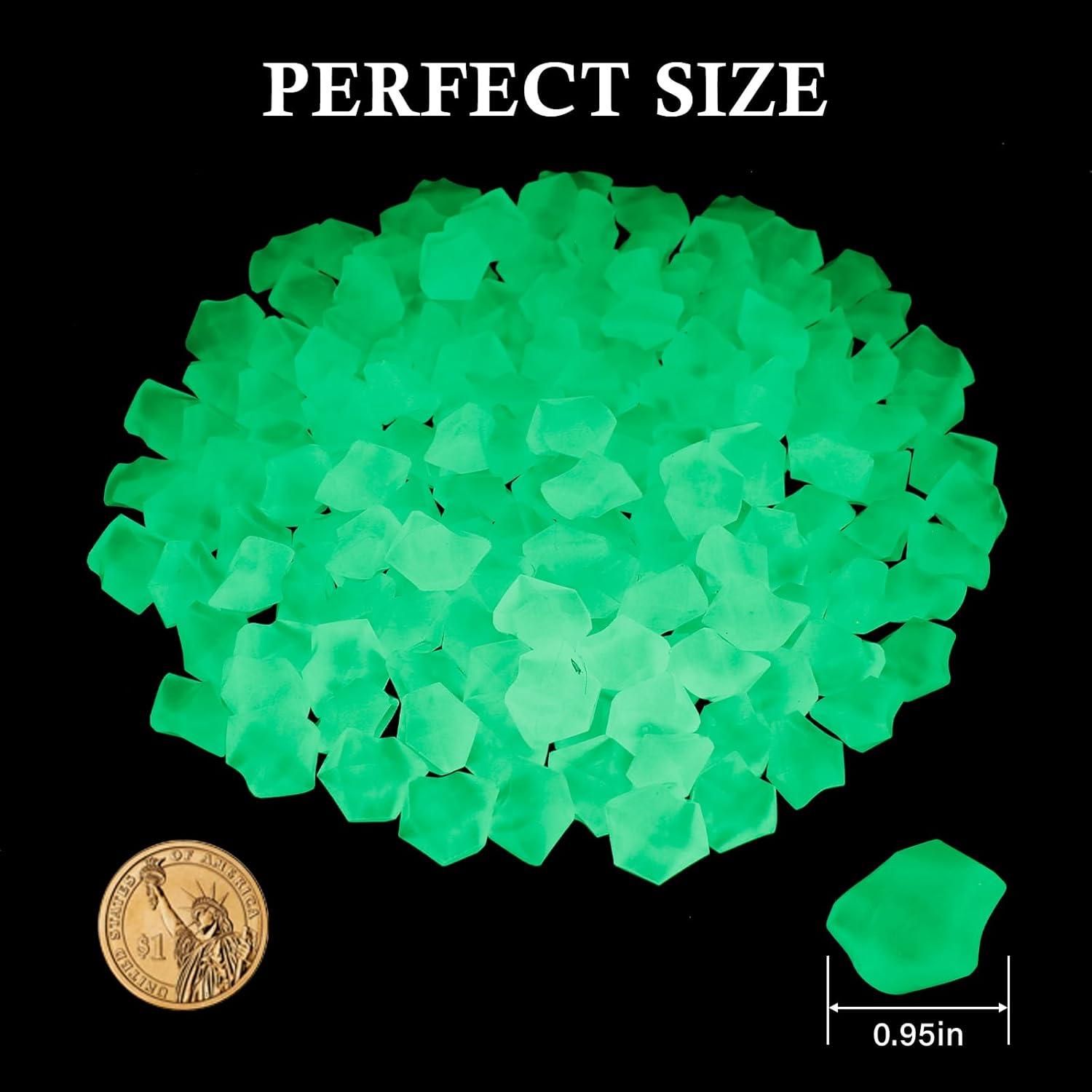 Piedras Acrílicas Luminiscentes Verdes 400 Pcs - Decoración Jardín