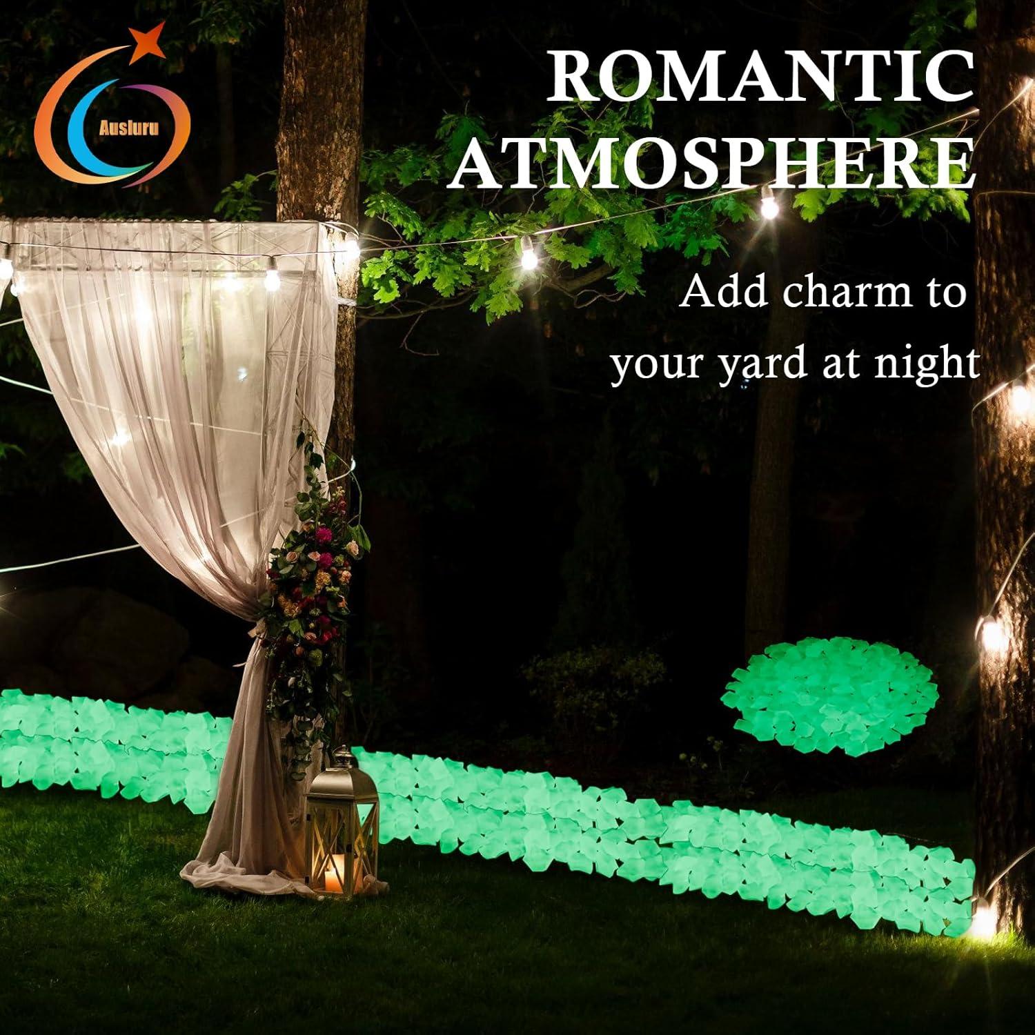 Piedras Acrílicas Luminiscentes Verdes 400 Pcs - Decoración Jardín