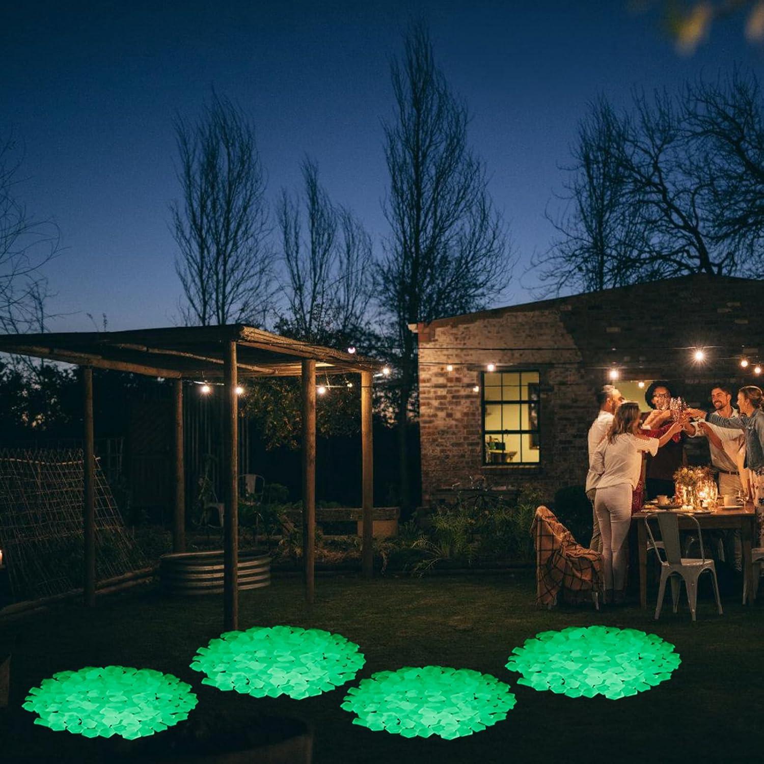 Piedras Acrílicas Luminiscentes Verdes 400 Pcs - Decoración Jardín
