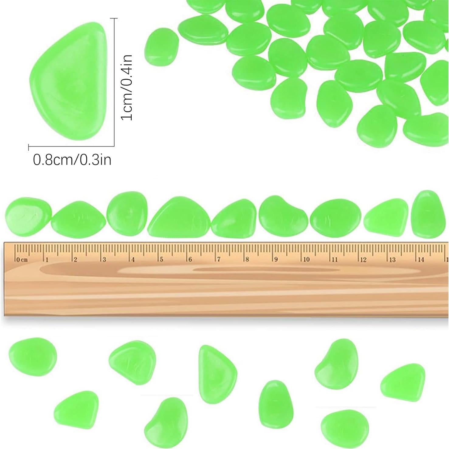 1000 Piedras Decorativas Verdes que Brillan en la Oscuridad