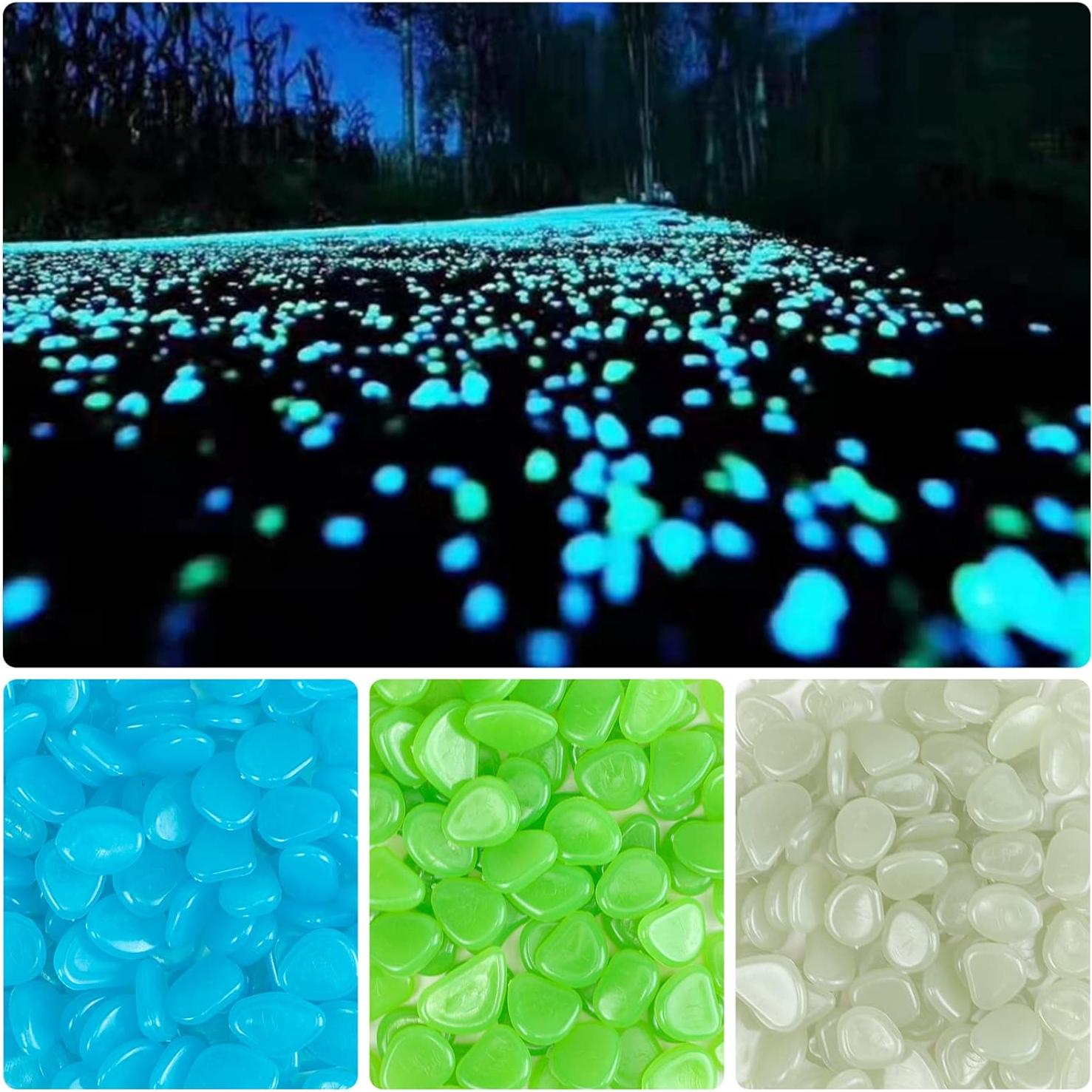 1000 Piedras Decorativas Verdes que Brillan en la Oscuridad