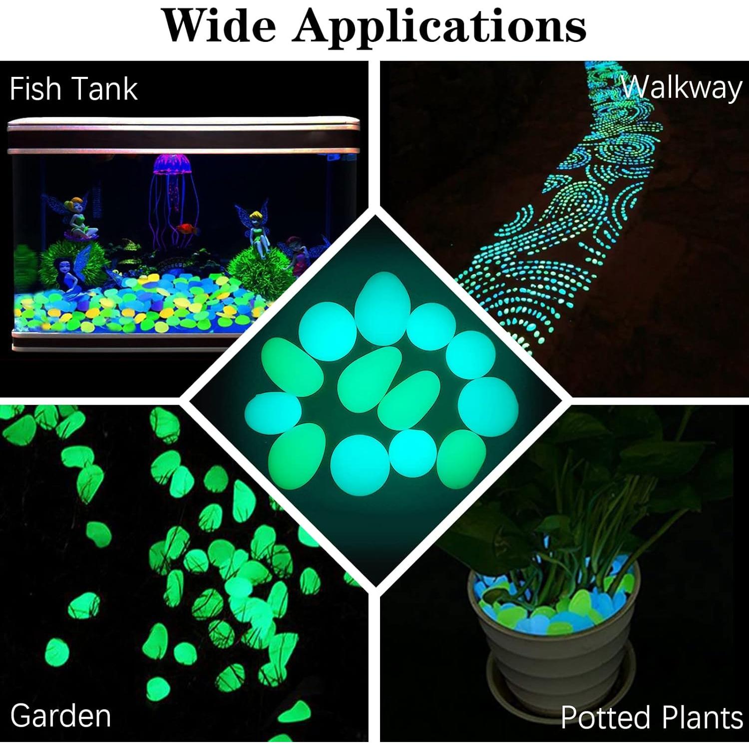 1000 Piedras Decorativas Verdes que Brillan en la Oscuridad