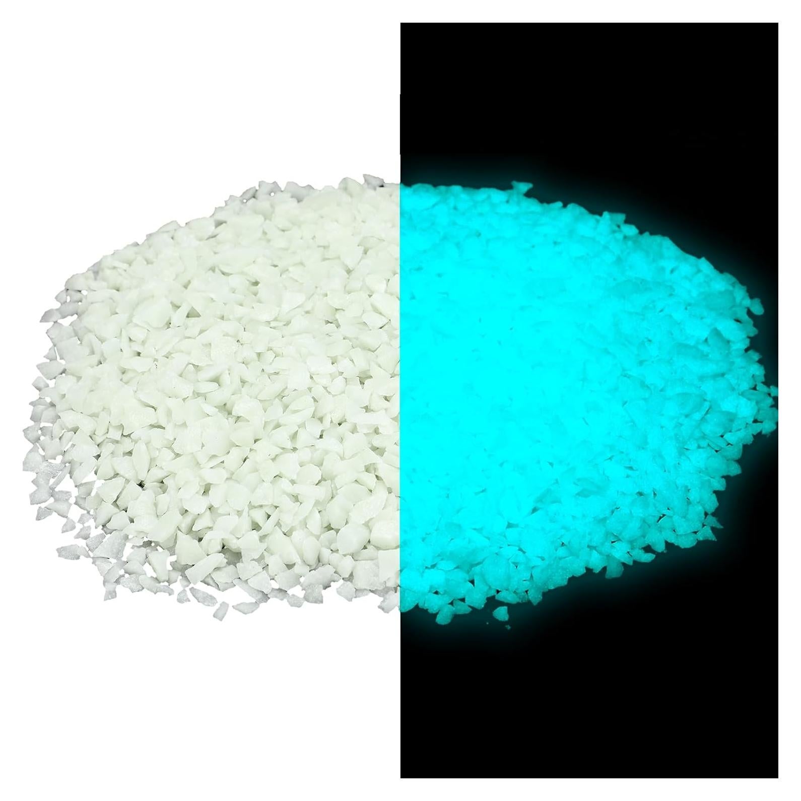 Grava que Brilla en la Oscuridad Wesiti 300g Verde Azul 3-5mm