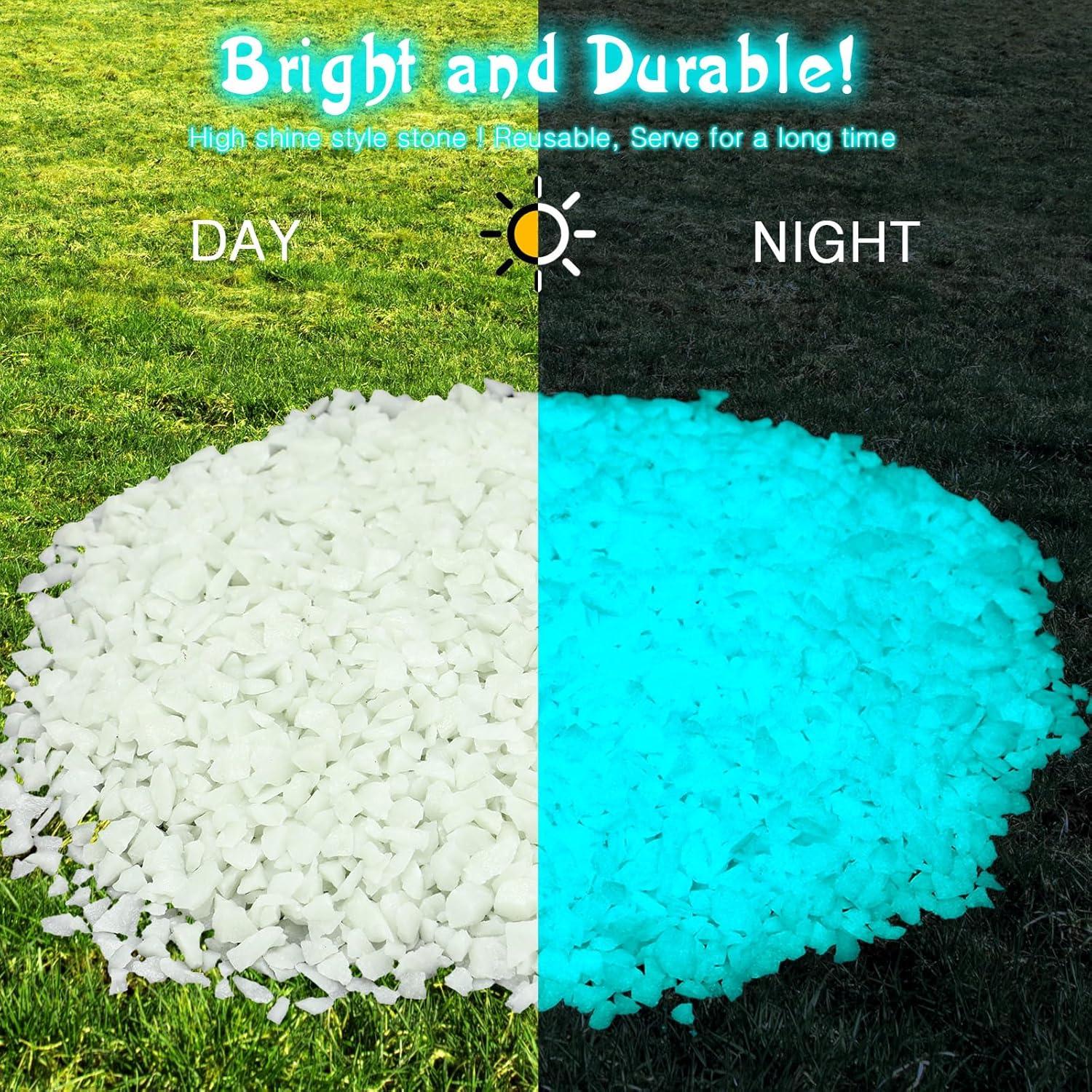 Grava que Brilla en la Oscuridad Wesiti 300g Verde Azul 3-5mm