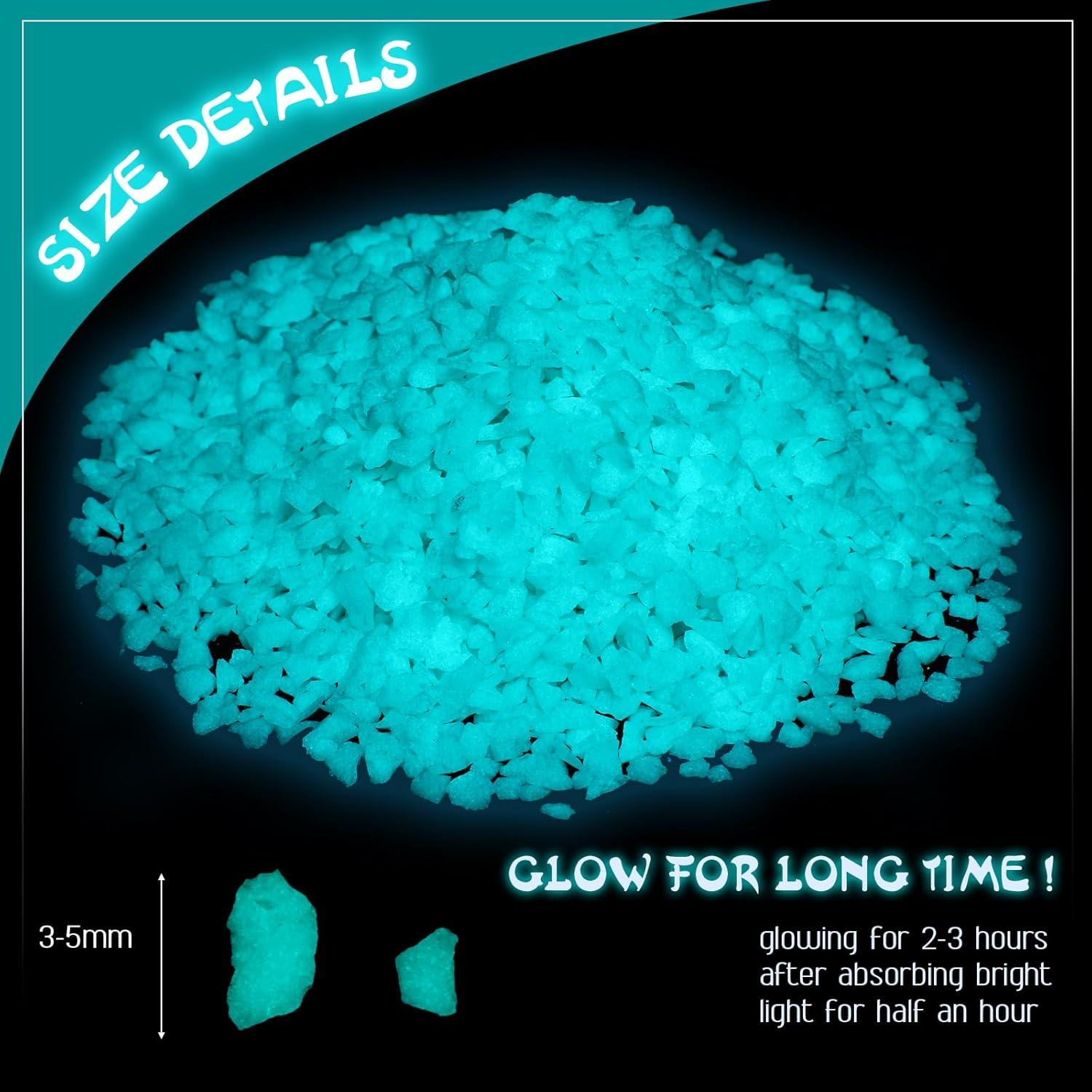 Grava que Brilla en la Oscuridad Wesiti 300g Verde Azul 3-5mm