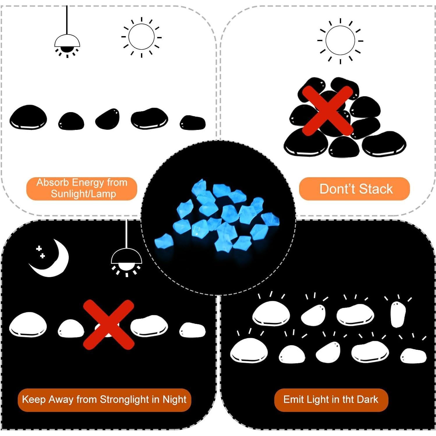 Rocas Brillantes Luminiscentes MECCANIXITY 1000pcs Verde Claro 8-10mm