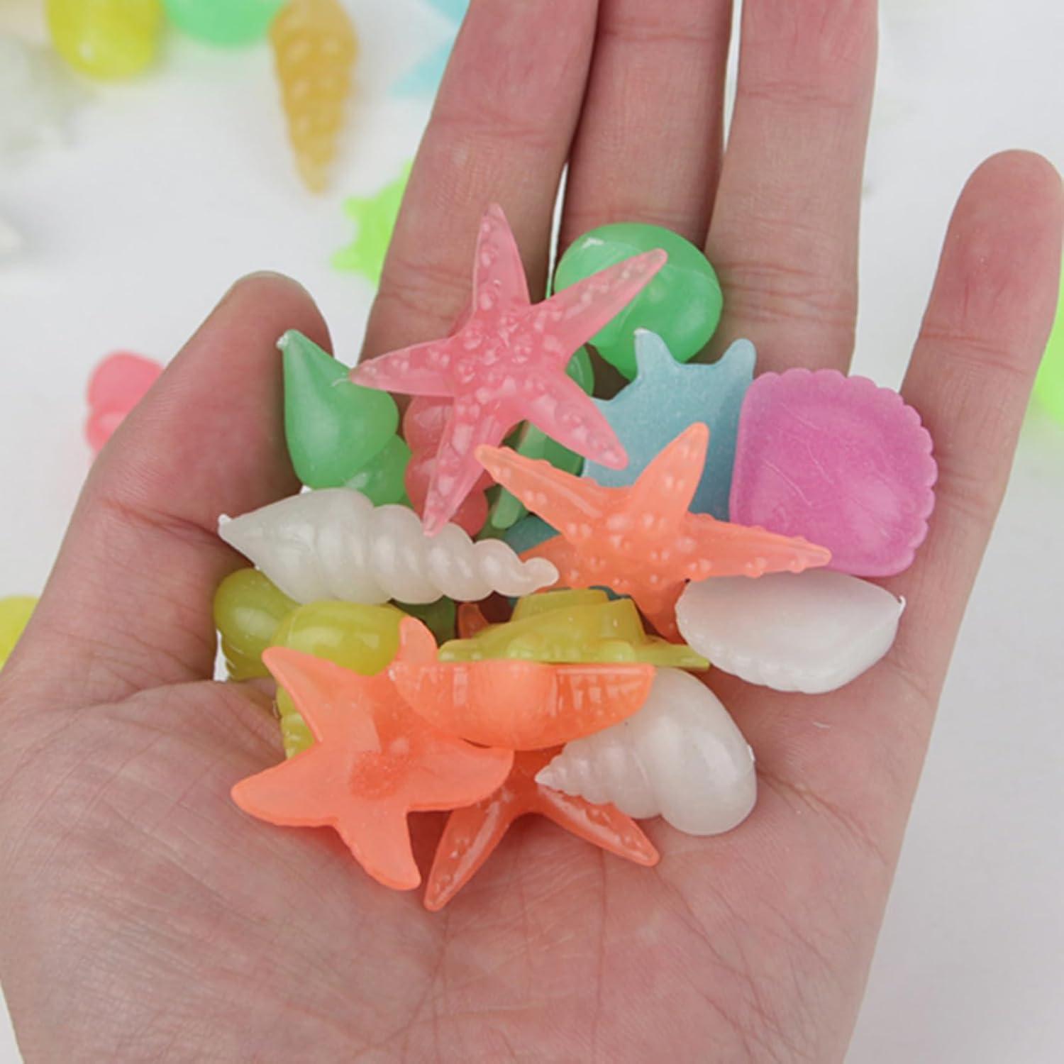 50 Piezas de Piedras Luminosa de Resina Multicolor para Jardín