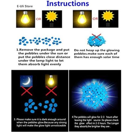 Piedras Luminiscentes JOSDIOX para Jardín y Acuario 100pcs