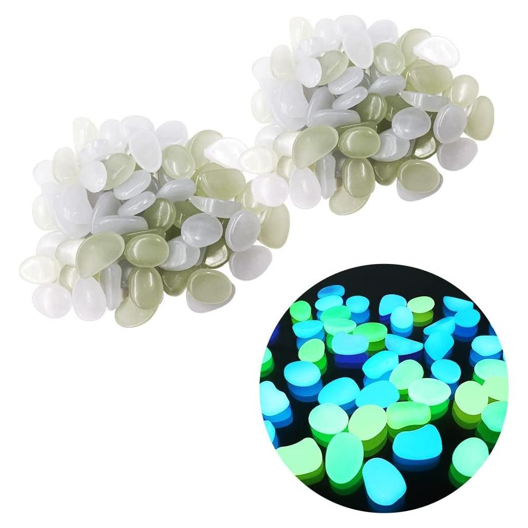 Piedras Brillantes para Jardín Japard - 100 Pcs Verde y Blanco