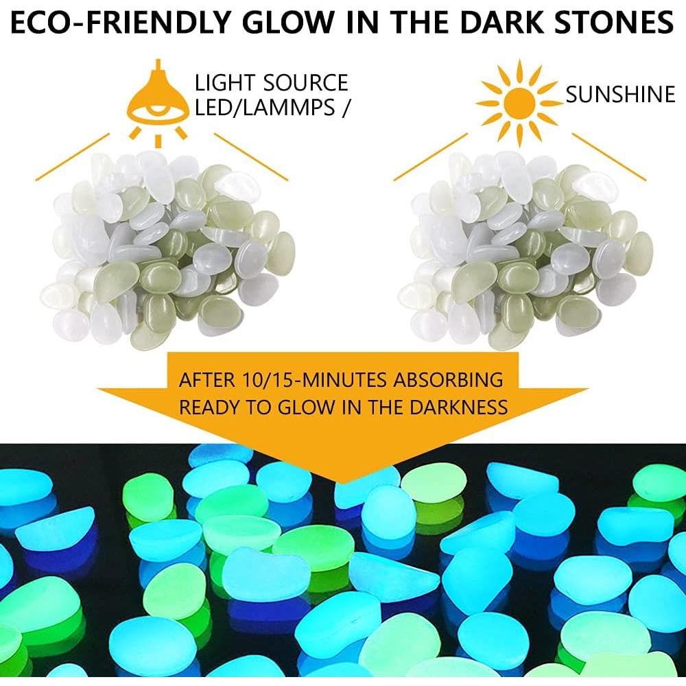 Piedras Brillantes para Jardín Japard - 100 Pcs Verde y Blanco