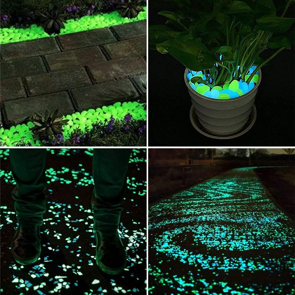 Piedras Brillantes para Jardín Japard - 100 Pcs Verde y Blanco