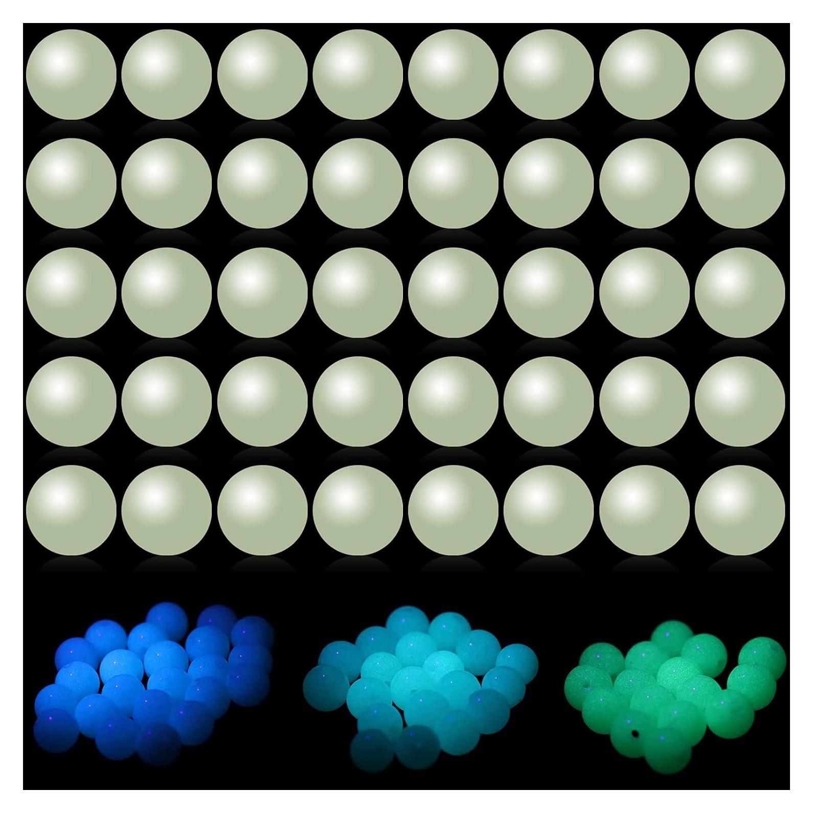 200 Perlas Luminiscentes Beupy 8mm Azul Verde para Joyería DIY