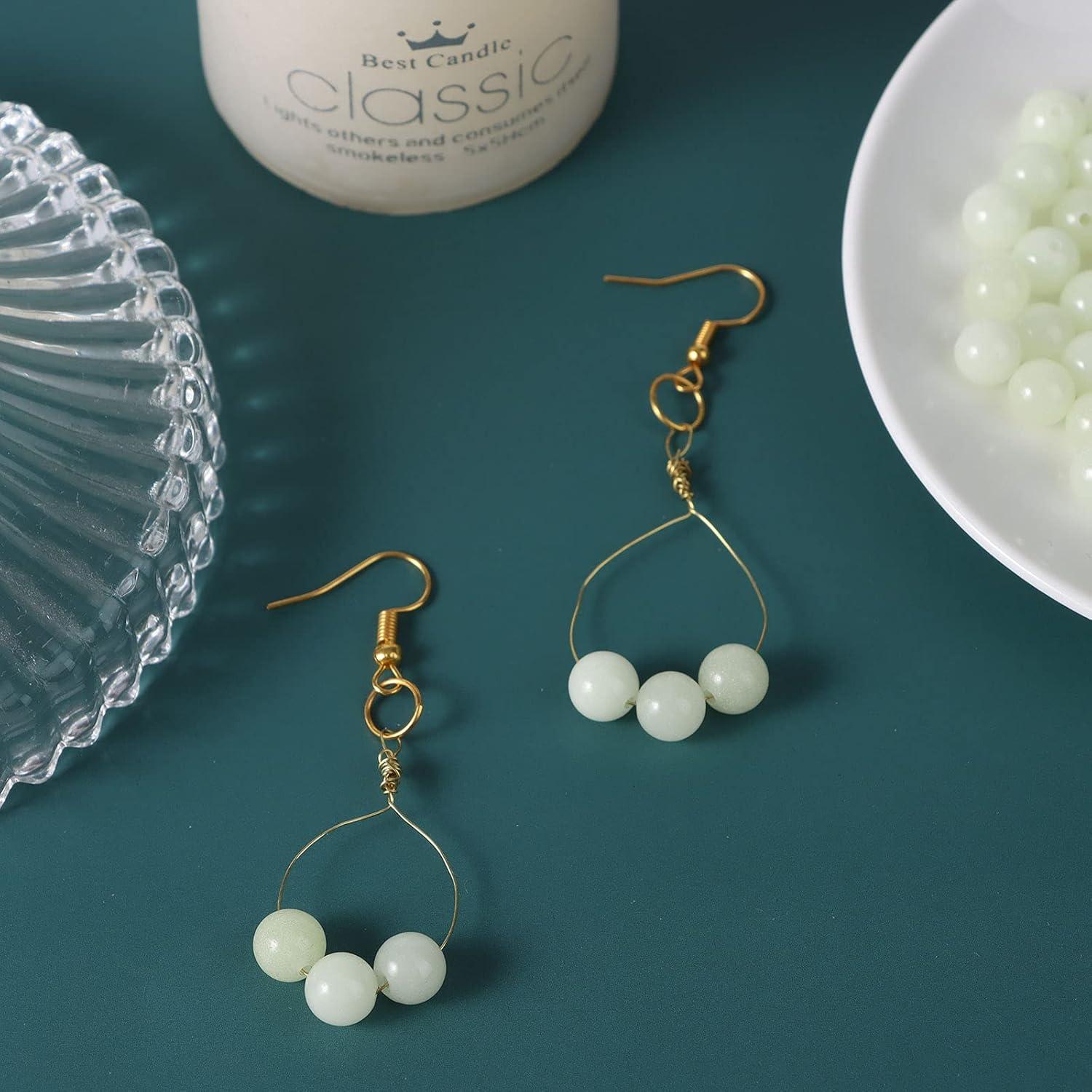 200 Perlas Luminiscentes Beupy 8mm Azul Verde para Joyería DIY