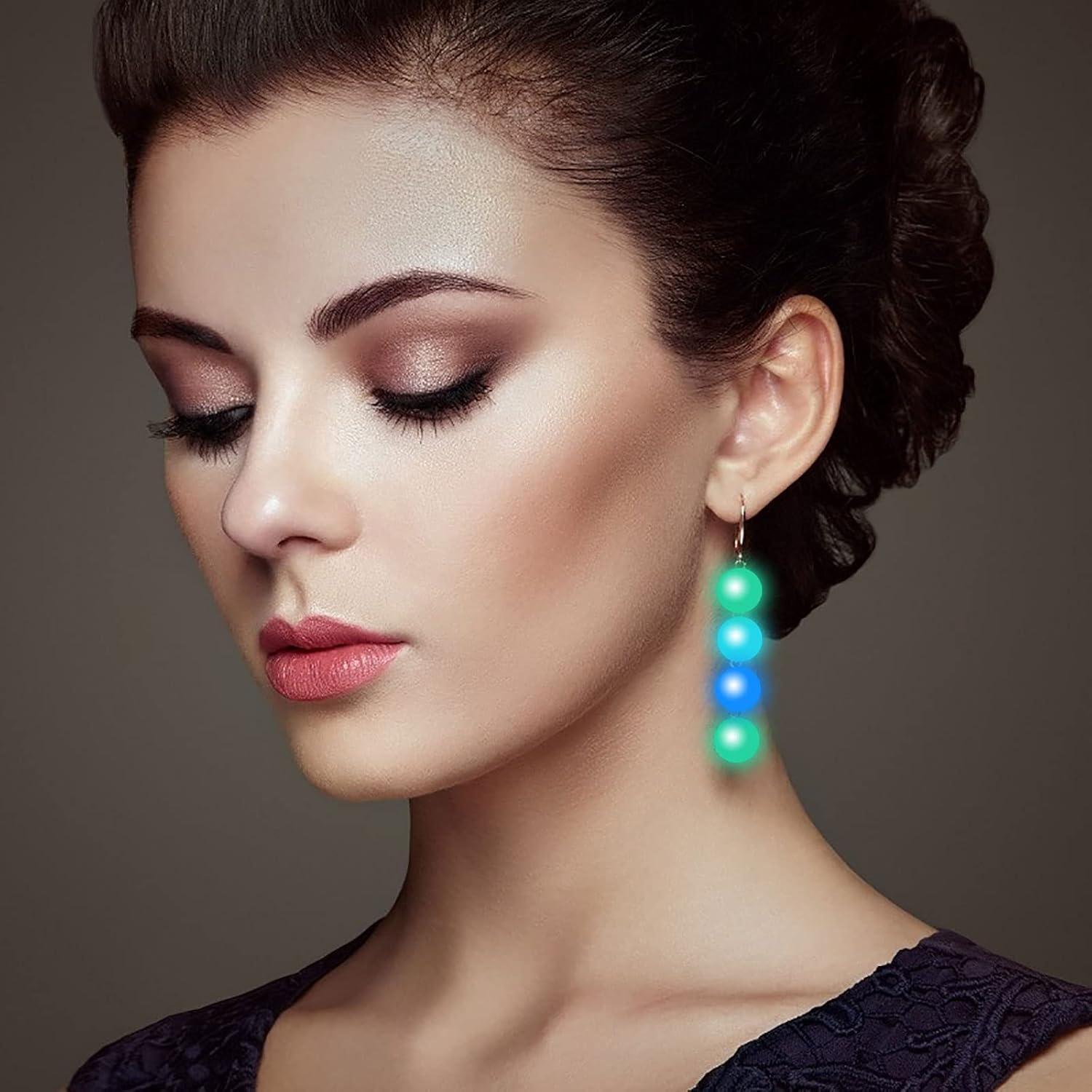 200 Perlas Luminiscentes Beupy 8mm Azul Verde para Joyería DIY