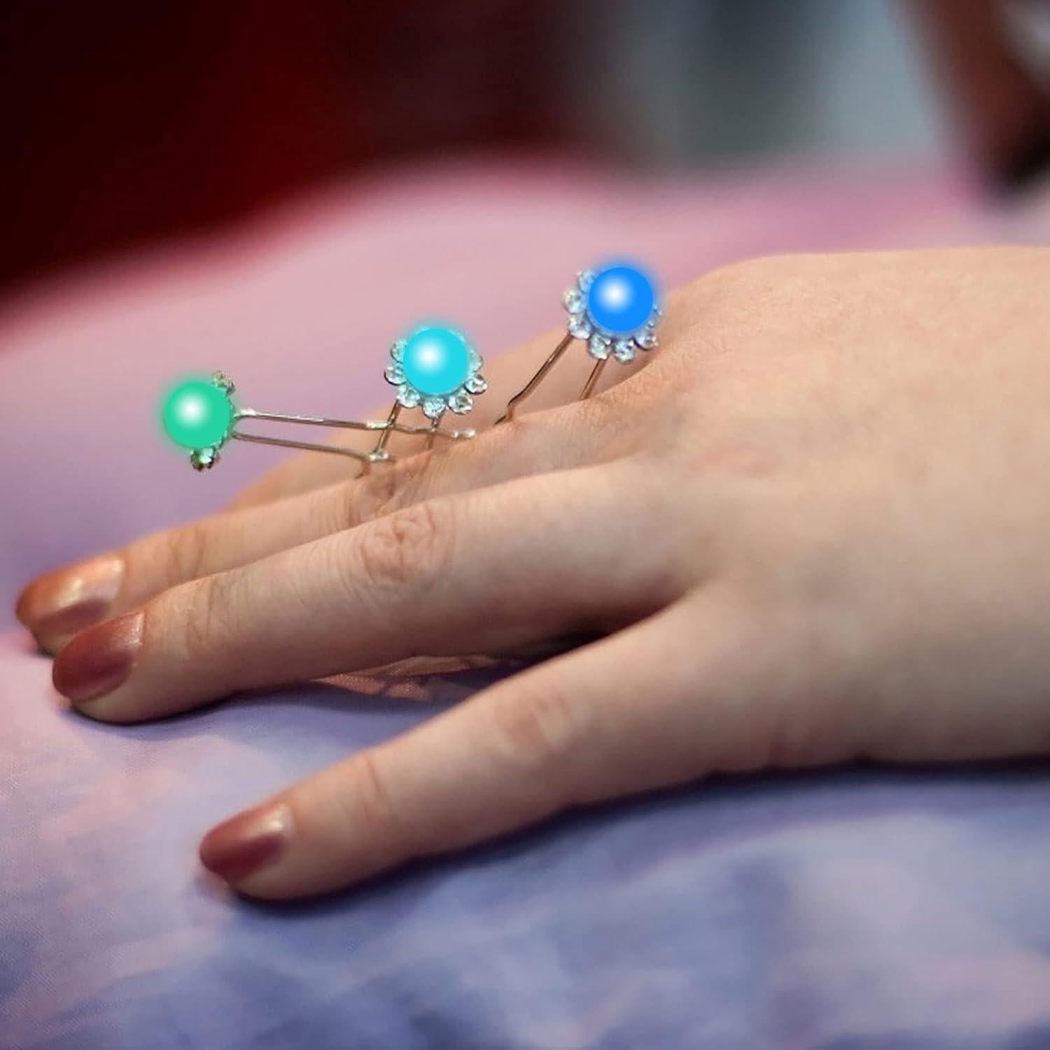 200 Perlas Luminiscentes Beupy 8mm Azul Verde para Joyería DIY