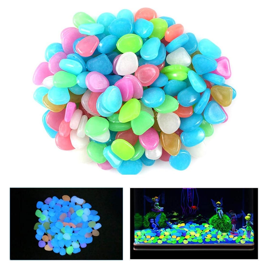 100 Piezas Piedras Brillantes en la Oscuridad para Jardín