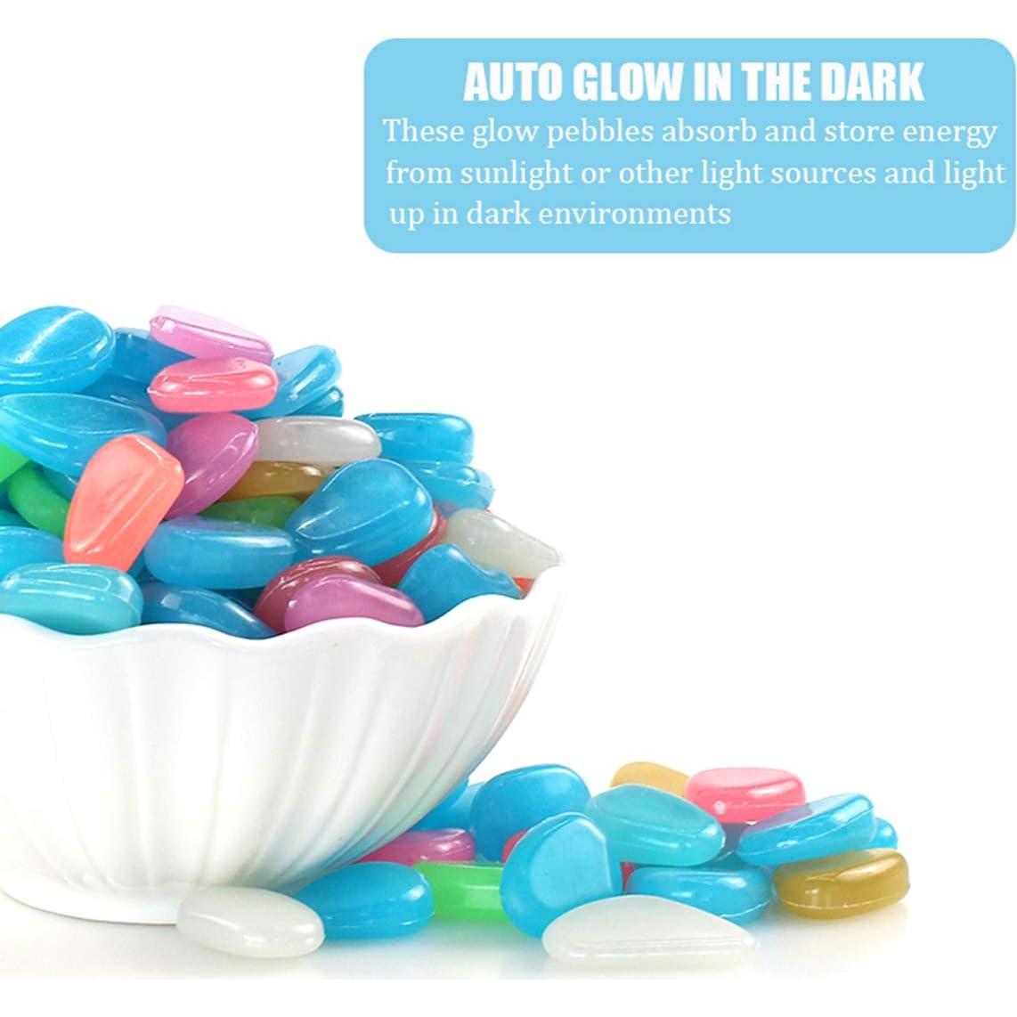 100 Piezas Piedras Brillantes en la Oscuridad para Jardín