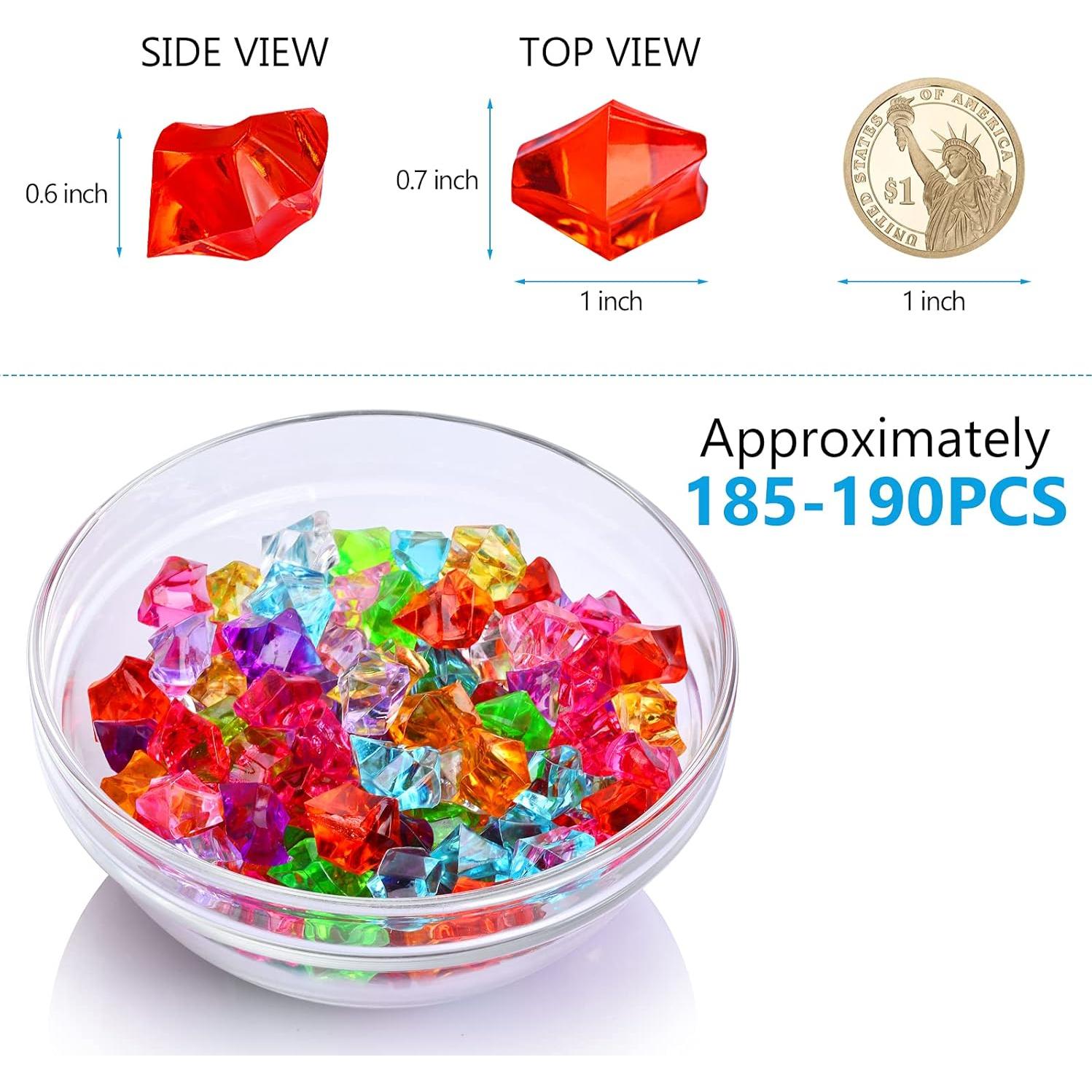 180 Gemas de Plástico Multicolores TeeLiy para Decoración